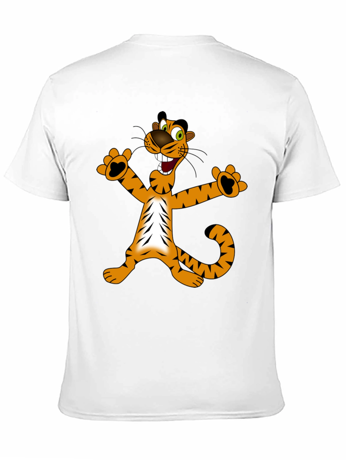 Cartoon Tiger Graphic Tee - Mens Black T-Shirt