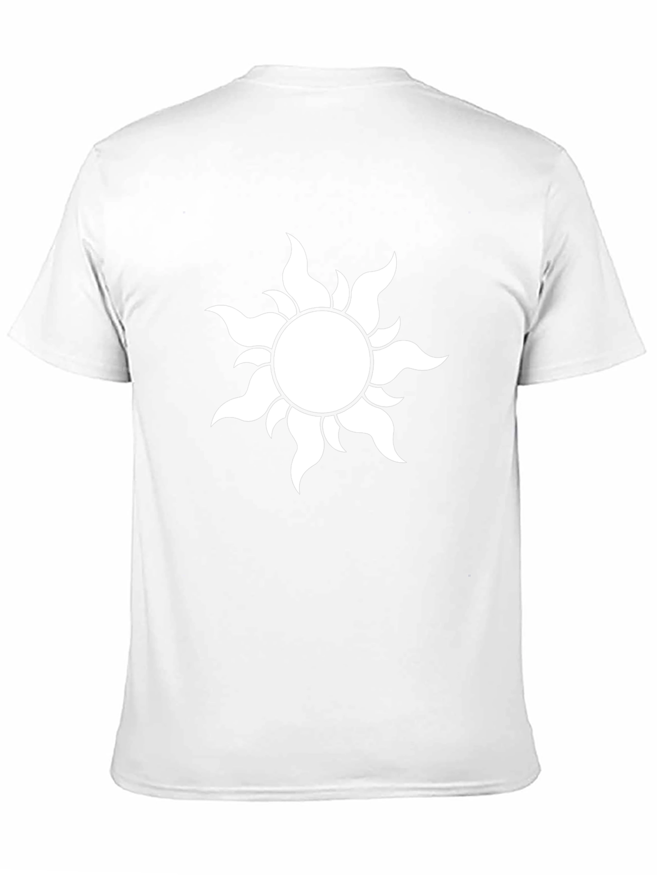 Black Tee with White Sun Graphic