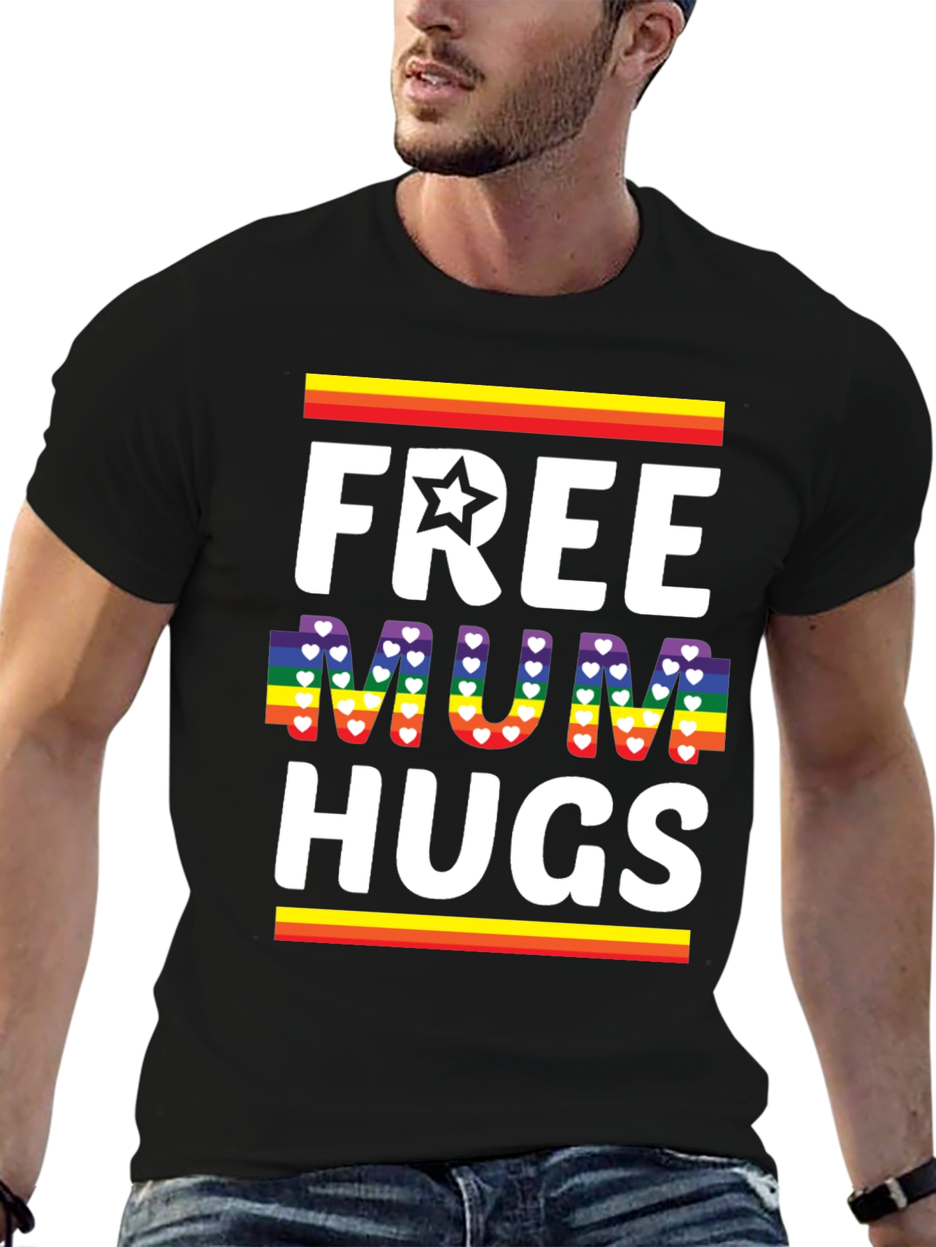 Free Mum Hugs T-Shirt - Pride Rainbow Love