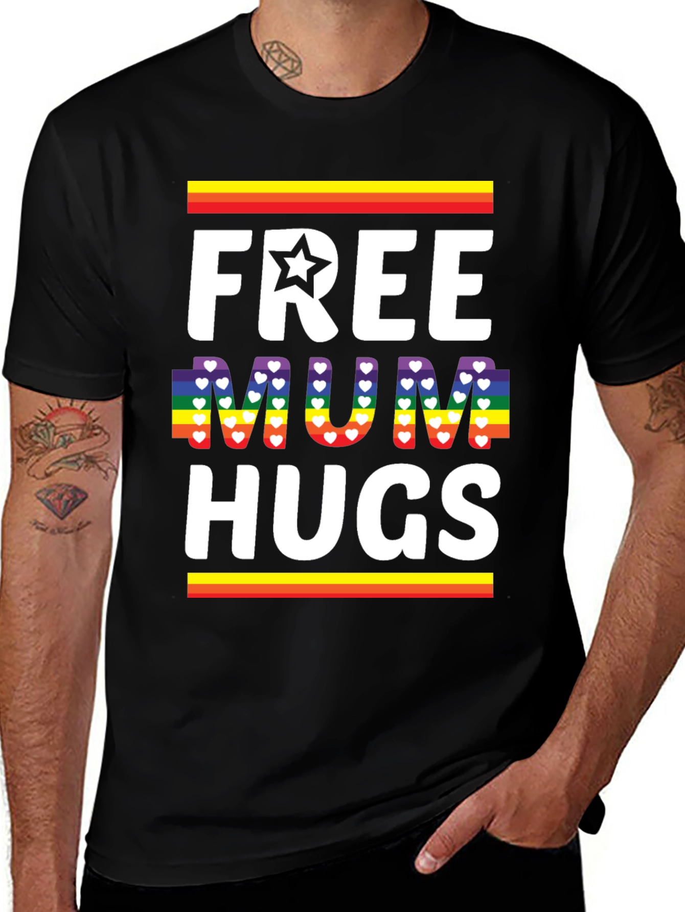 Free Mum Hugs T-Shirt - Pride Rainbow Love