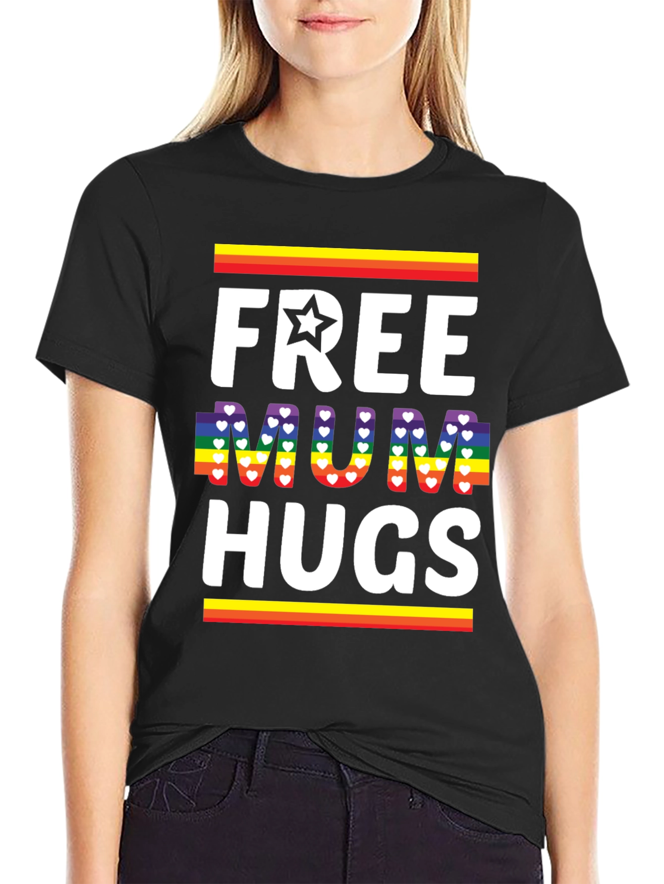 Free Mum Hugs T-Shirt - Pride Rainbow Love