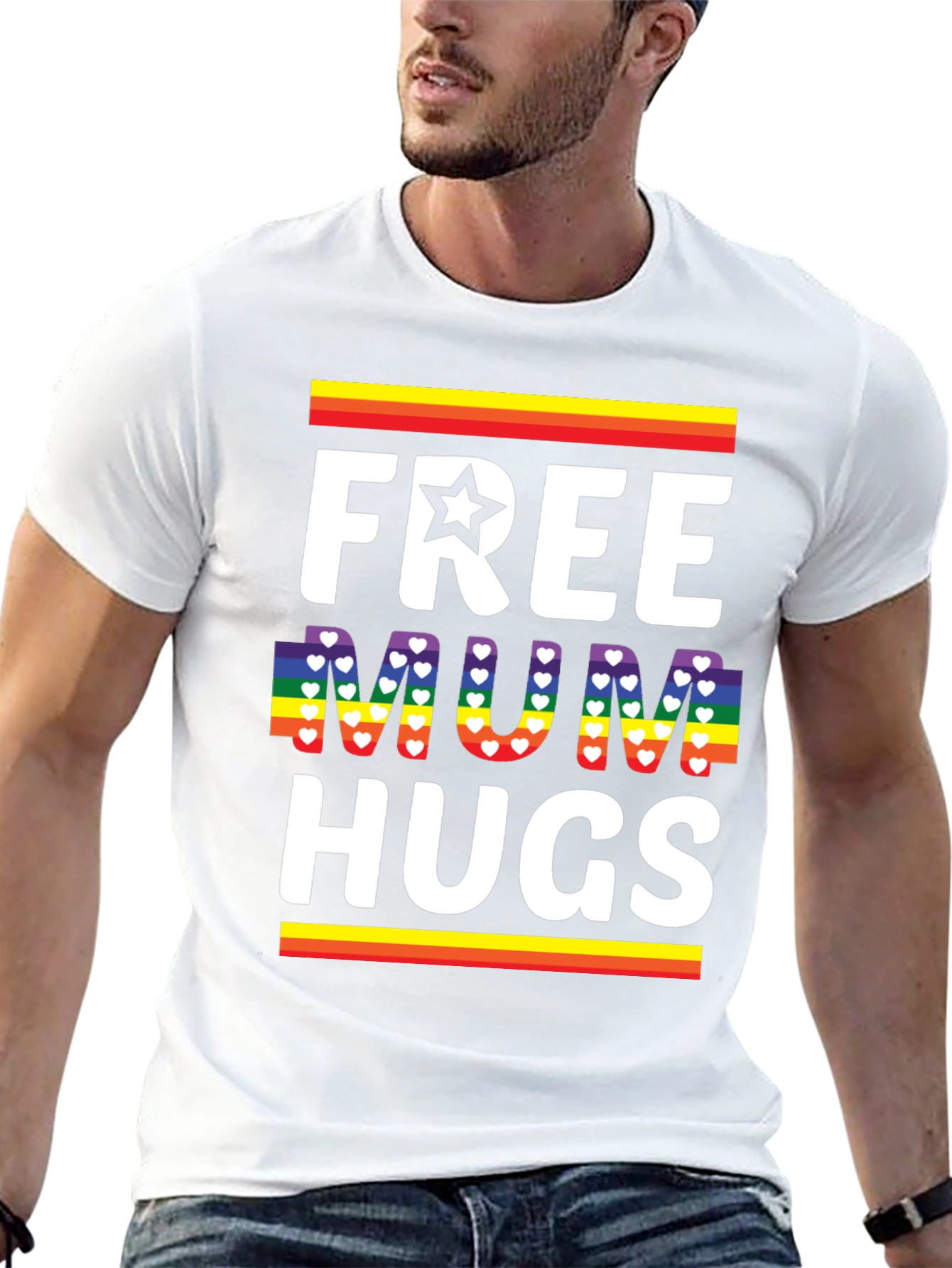 Free Mum Hugs T-Shirt - Pride Rainbow Love