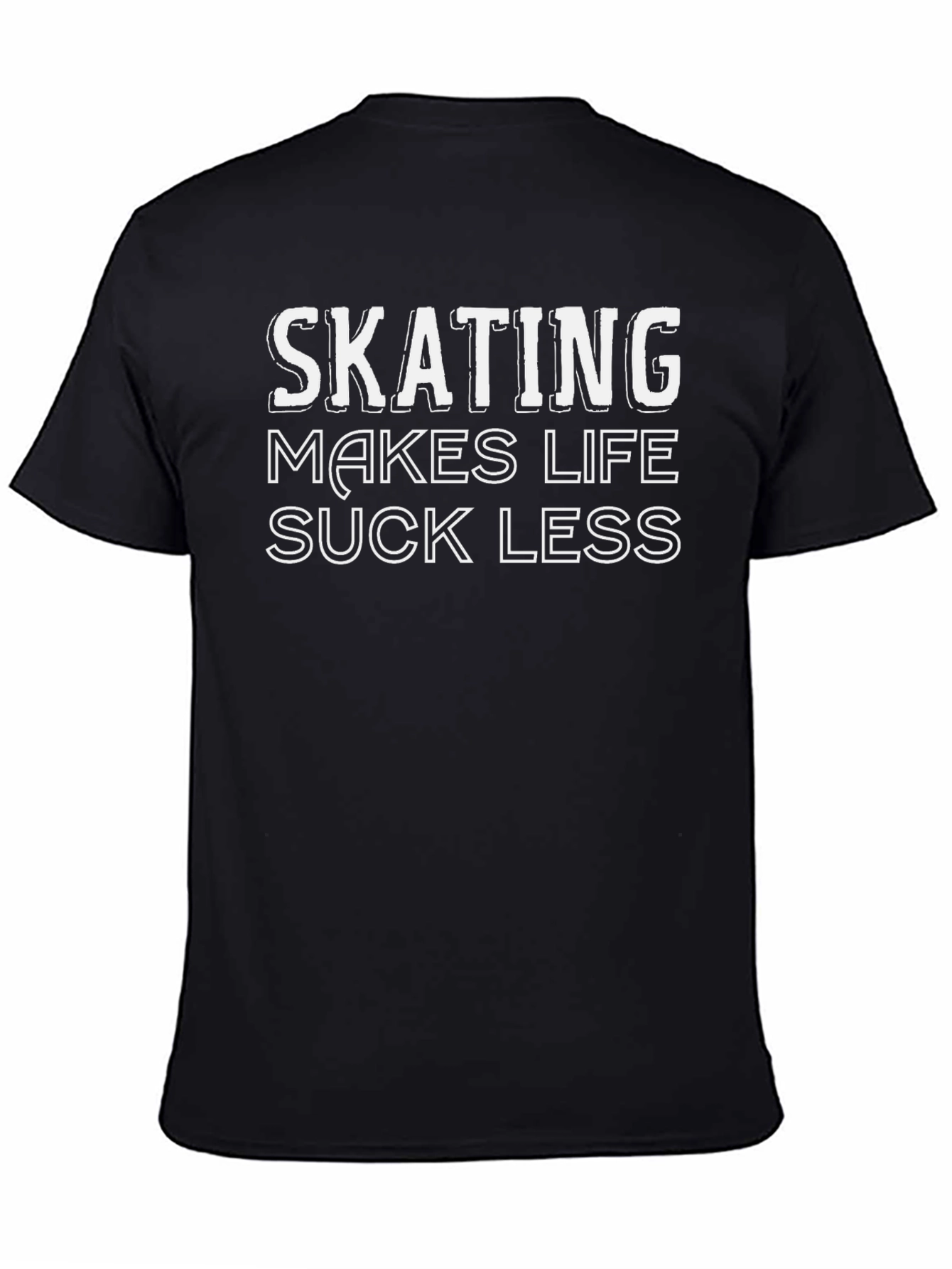 Skating Makes Life Suck Less Black Graphic Tee