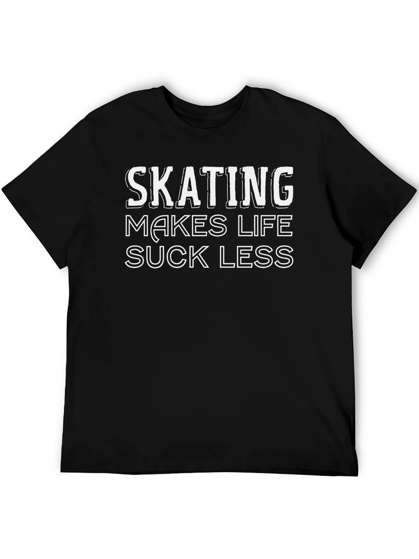 Skating Makes Life Suck Less Black Graphic Tee