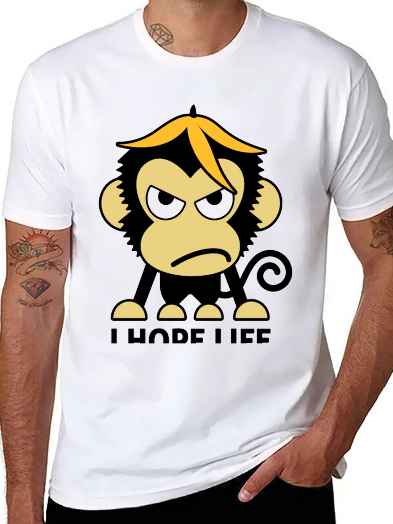 Funny Angry Monkey Graphic T-Shirt