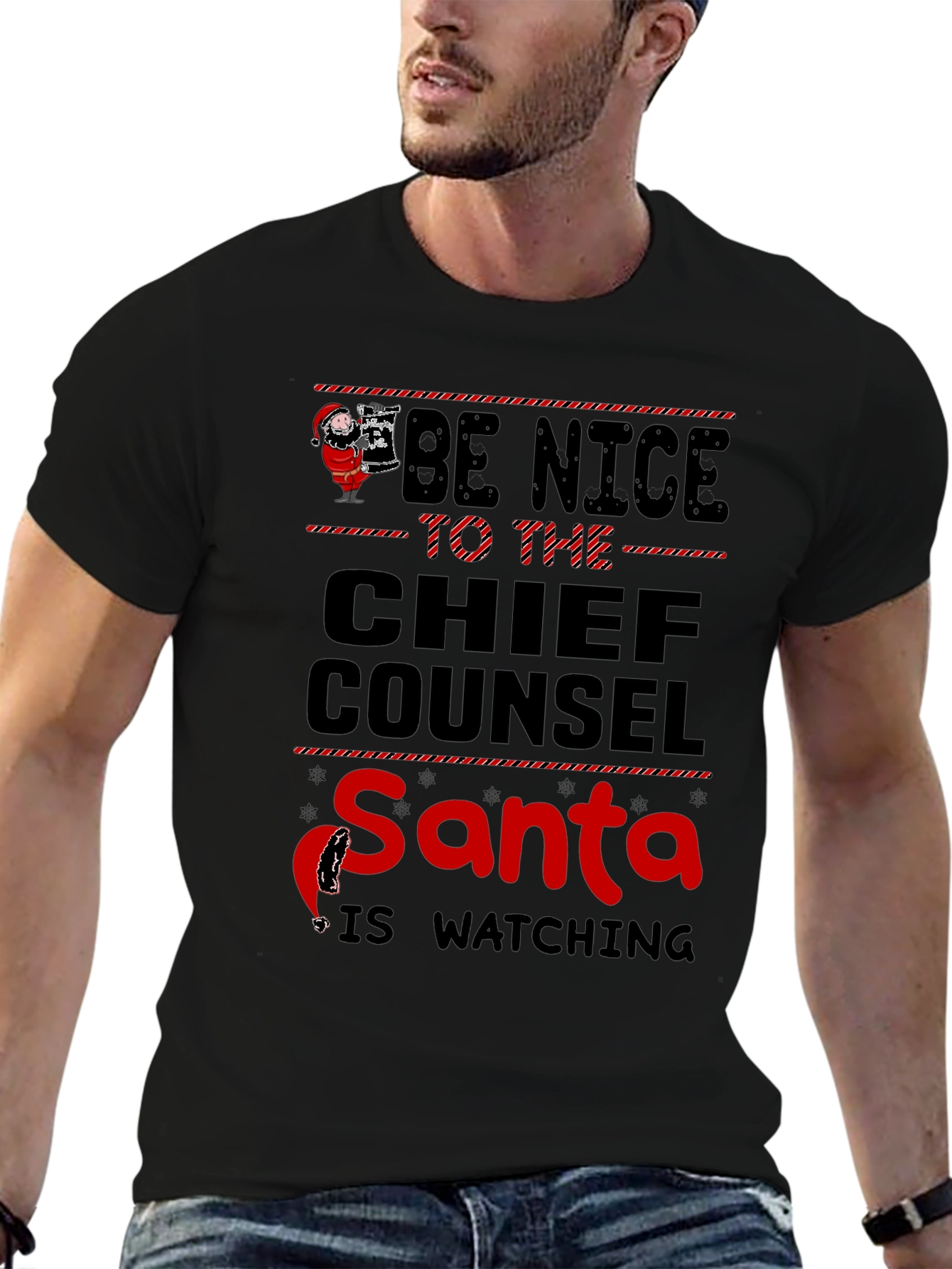 Chief Counsel Santa T-Shirt - Be Nice Christmas Tee