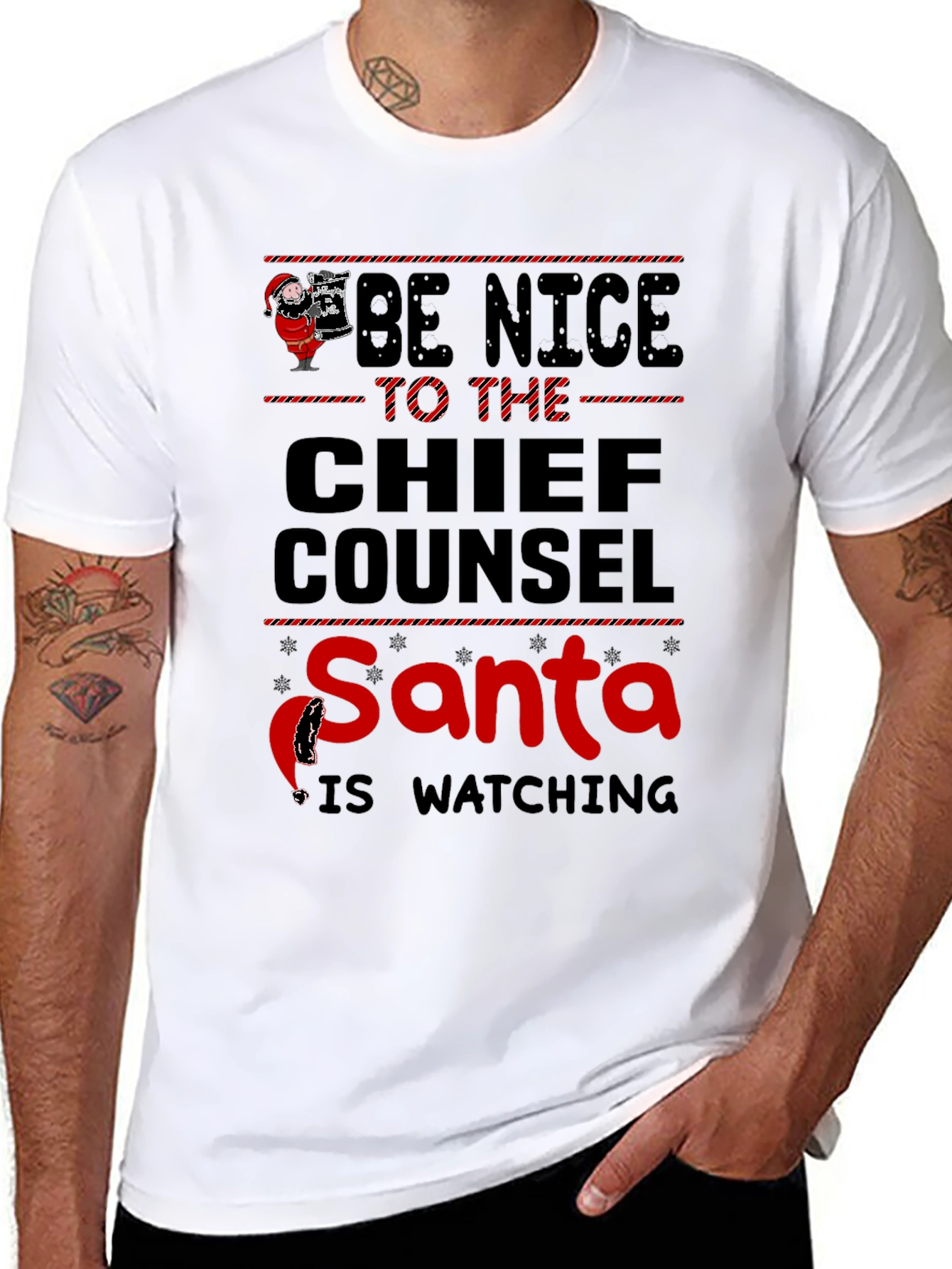 Chief Counsel Santa T-Shirt - Be Nice Christmas Tee