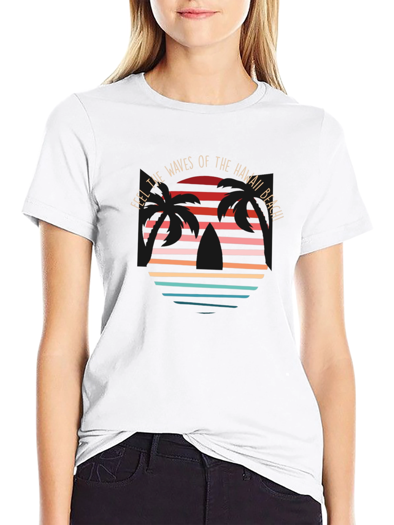 Hawaii Beach Waves Graphic T-Shirt