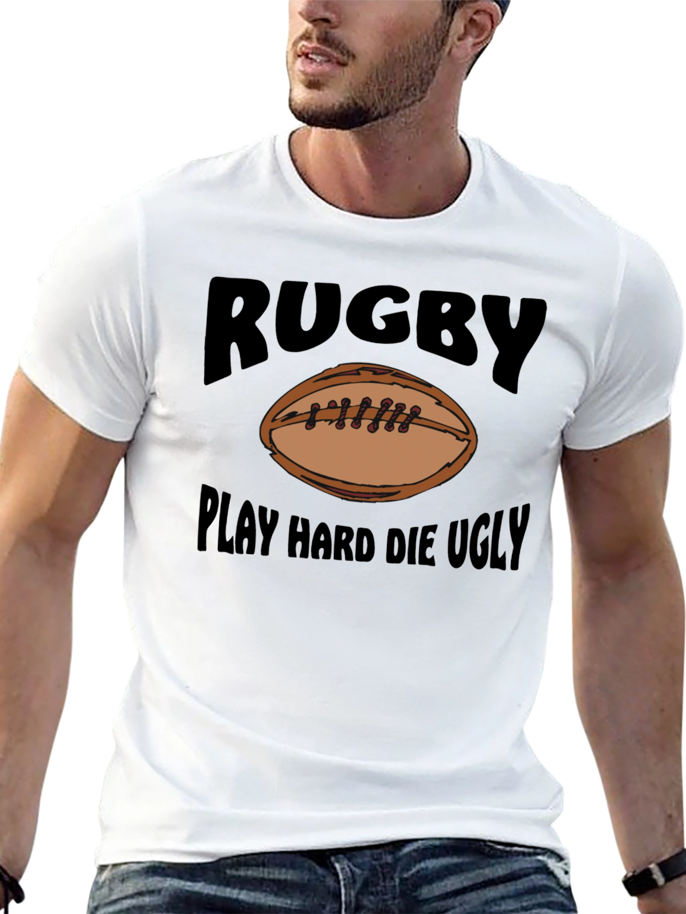 Rugby Play Hard Graphic T-Shirt
