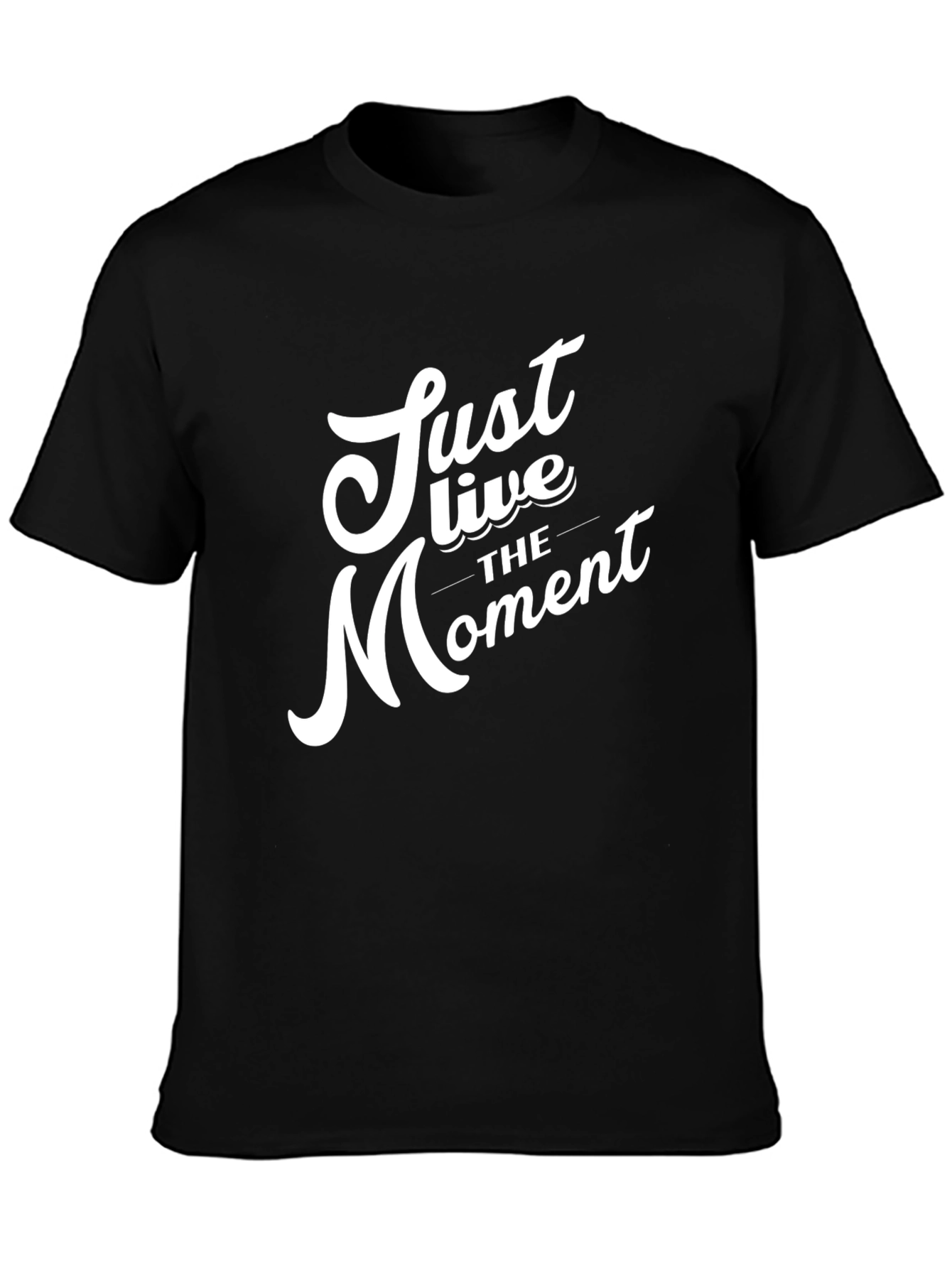 Just Live the Moment Black Graphic T-Shirt