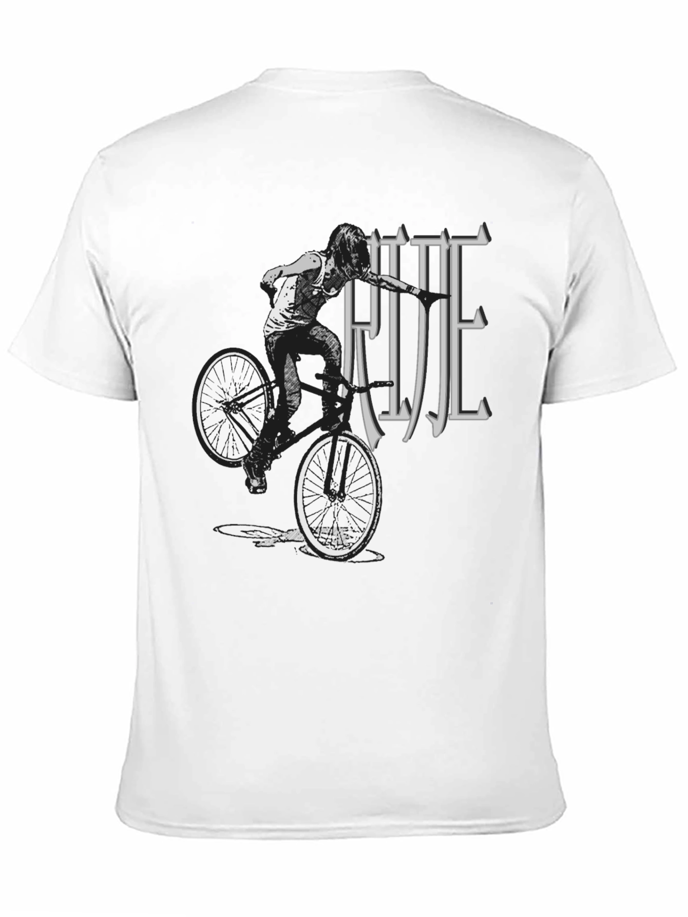 Cool Graphic Print Ride T-Shirt - Black