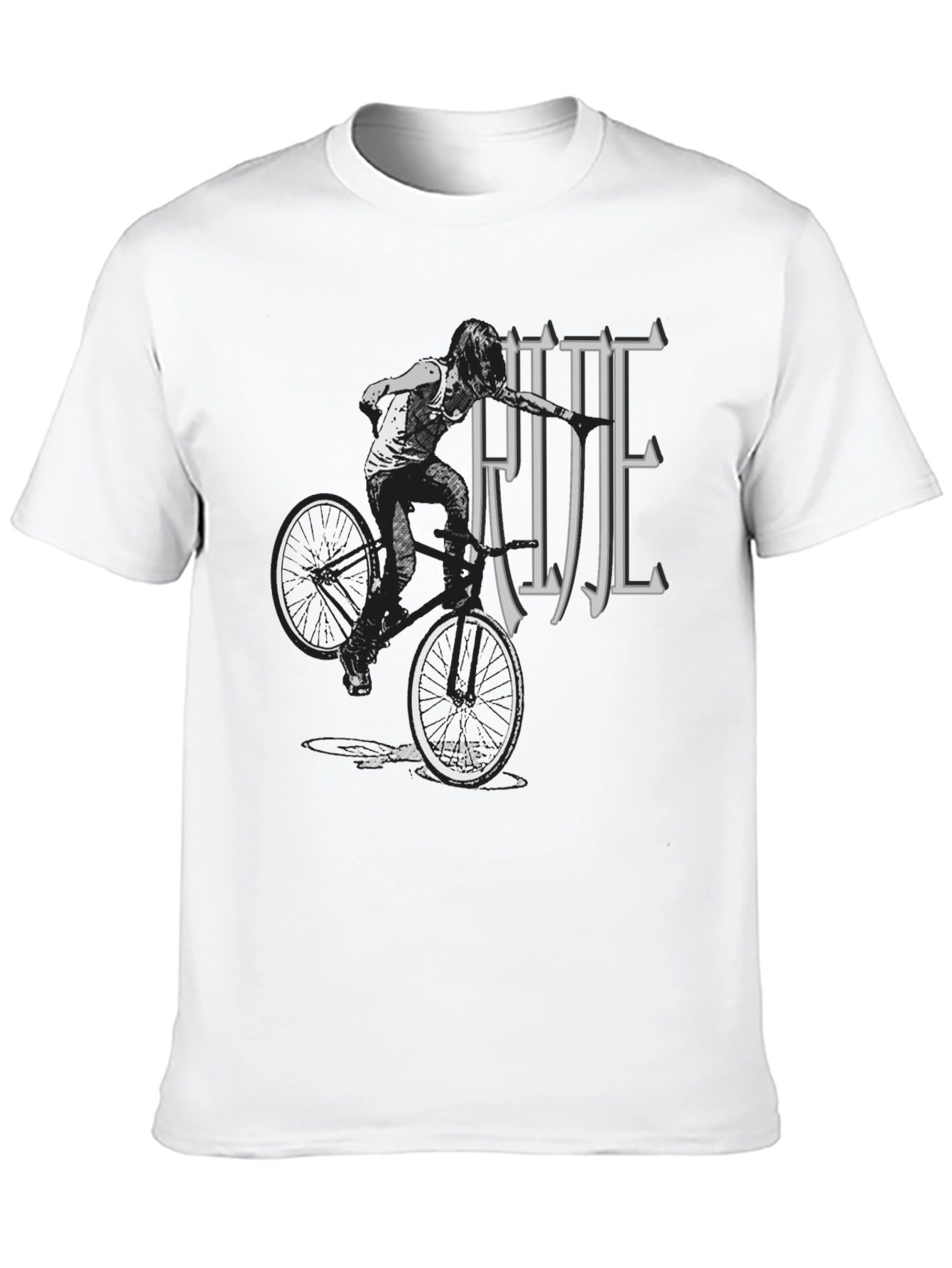Cool Graphic Print Ride T-Shirt - Black