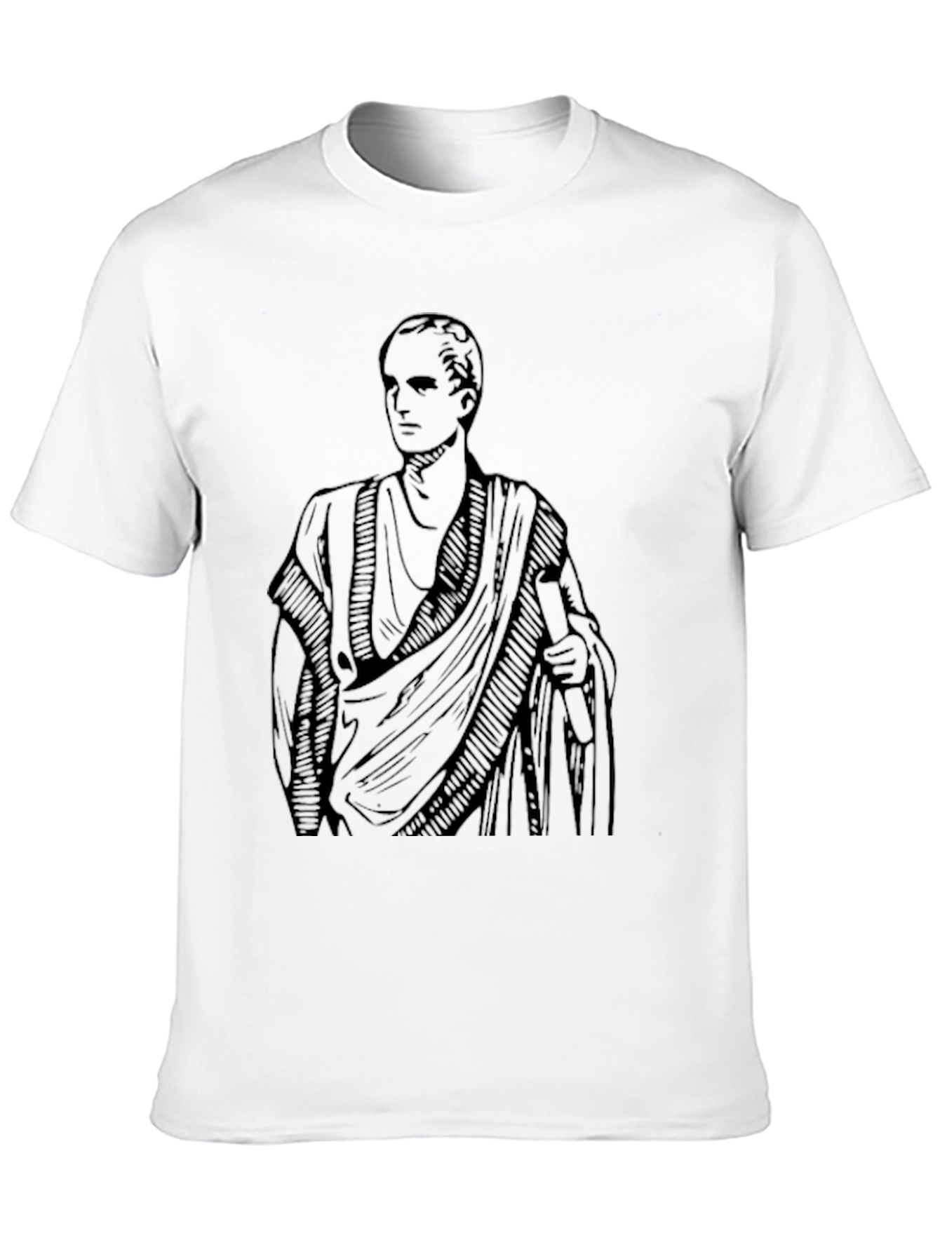 Classic Roman Toga Graphic T-Shirt - Black