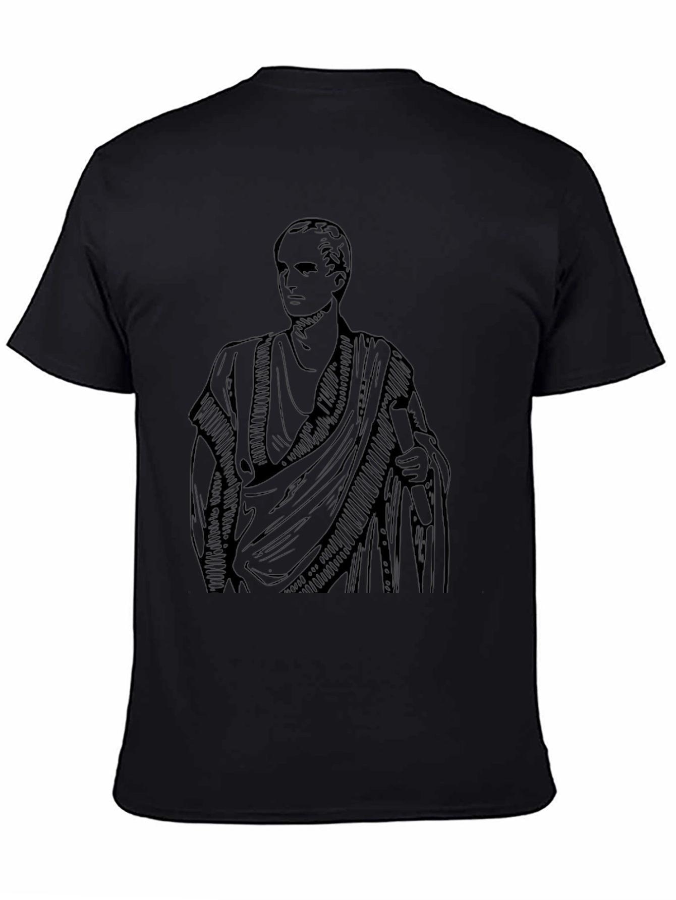 Classic Roman Toga Graphic T-Shirt - Black