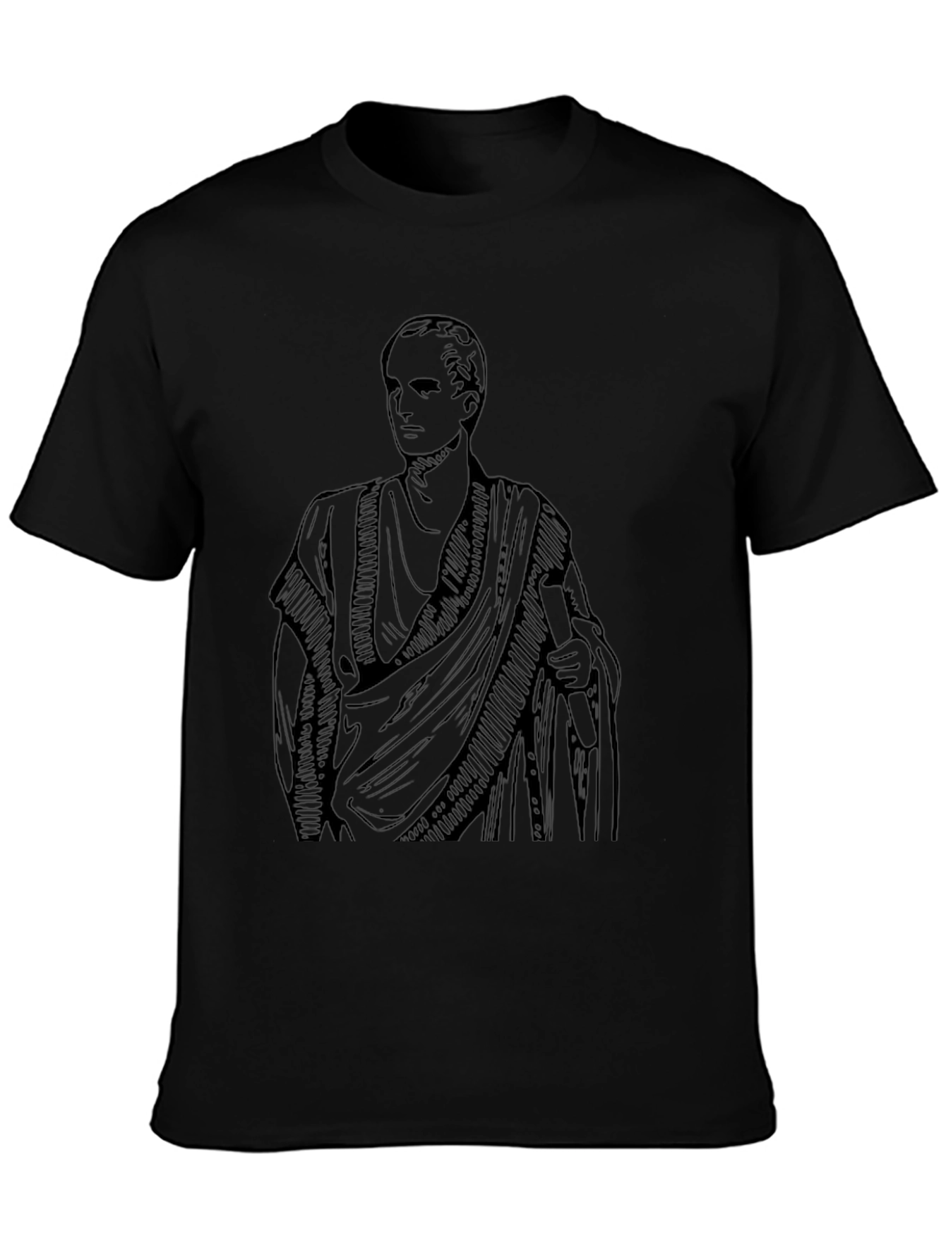 Classic Roman Toga Graphic T-Shirt - Black