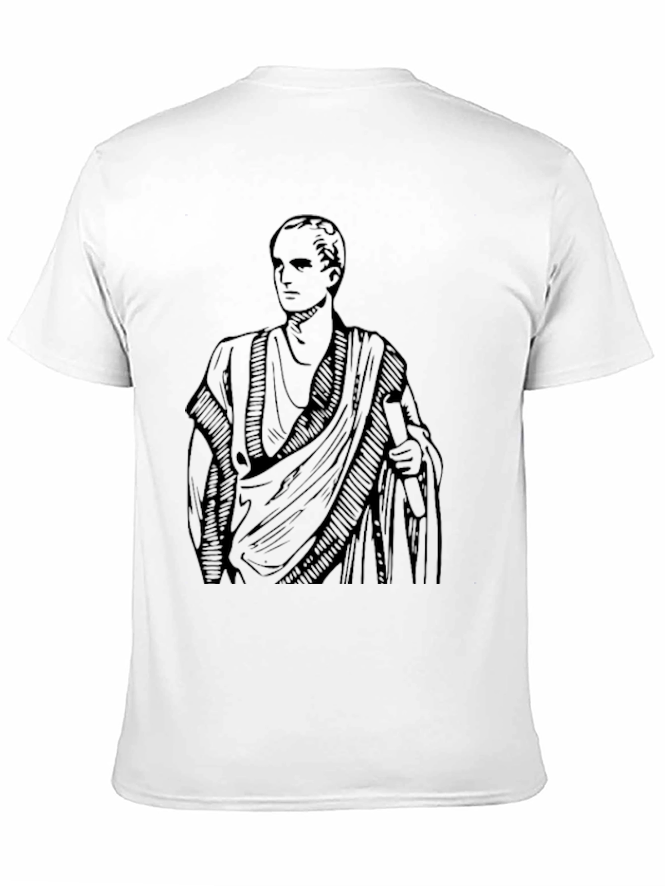 Classic Roman Toga Graphic T-Shirt - Black