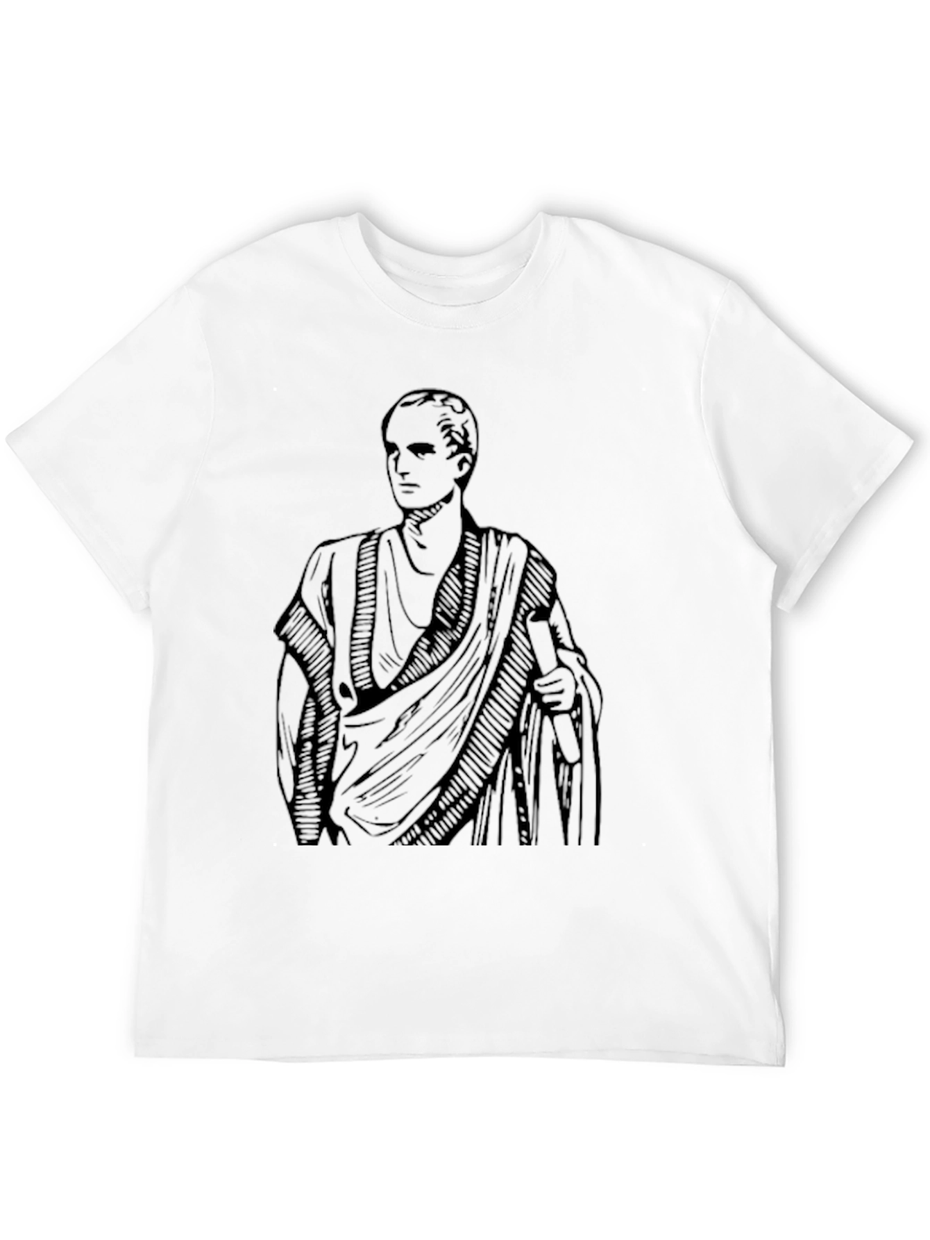 Classic Roman Toga Graphic T-Shirt - Black