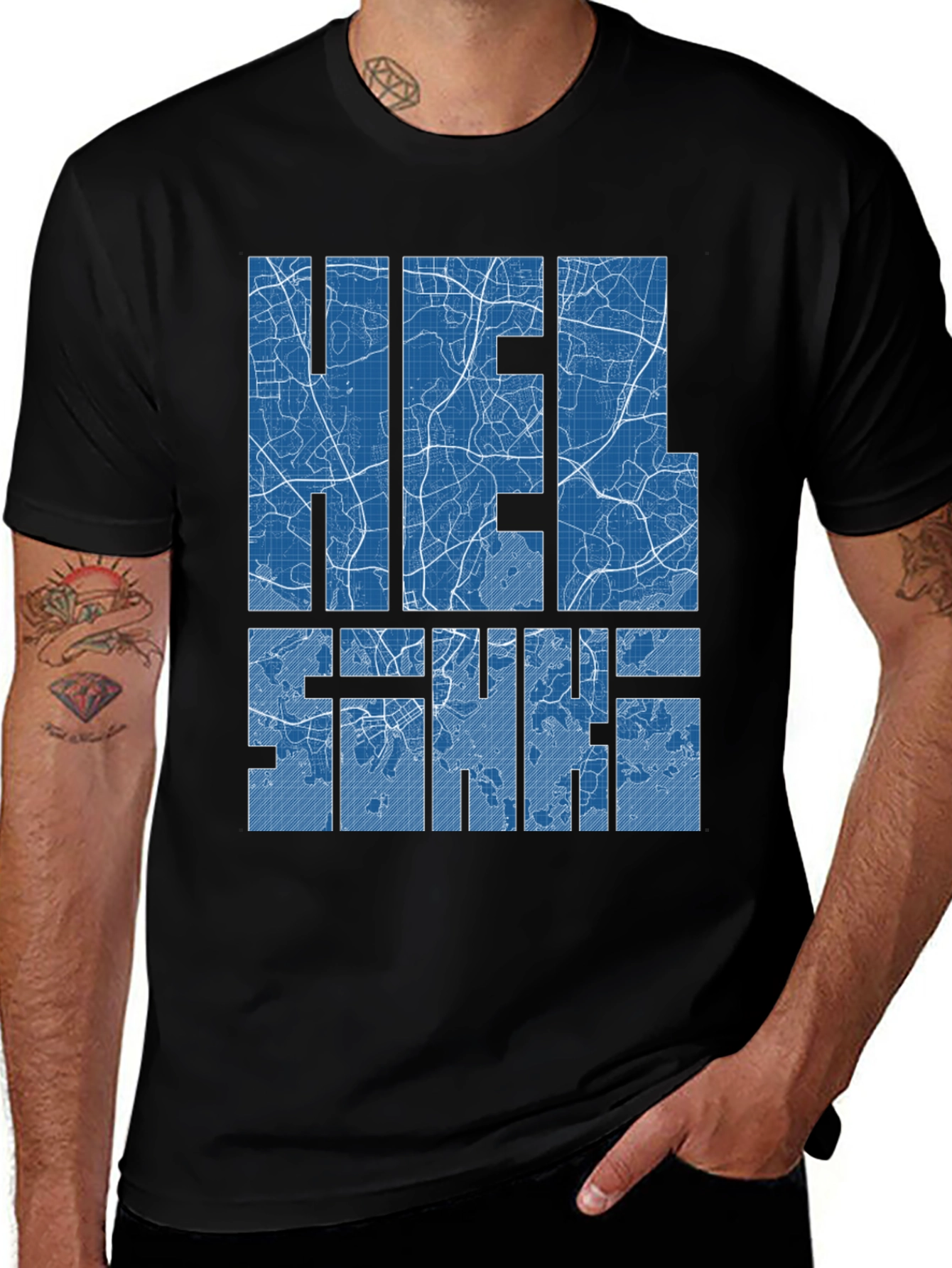 Helsinki Map Graphic T-Shirt