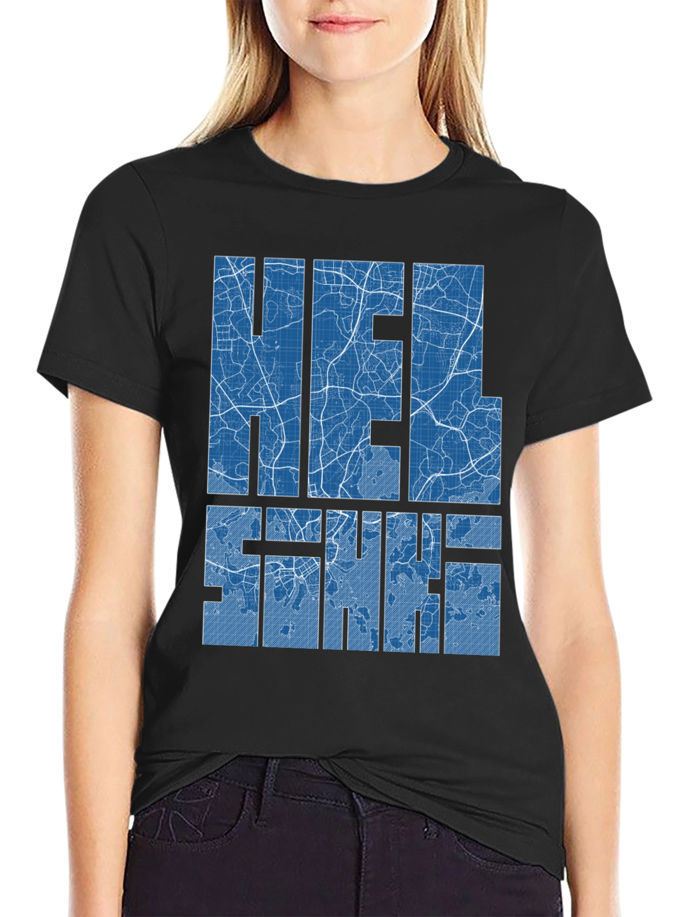 Helsinki Map Graphic T-Shirt