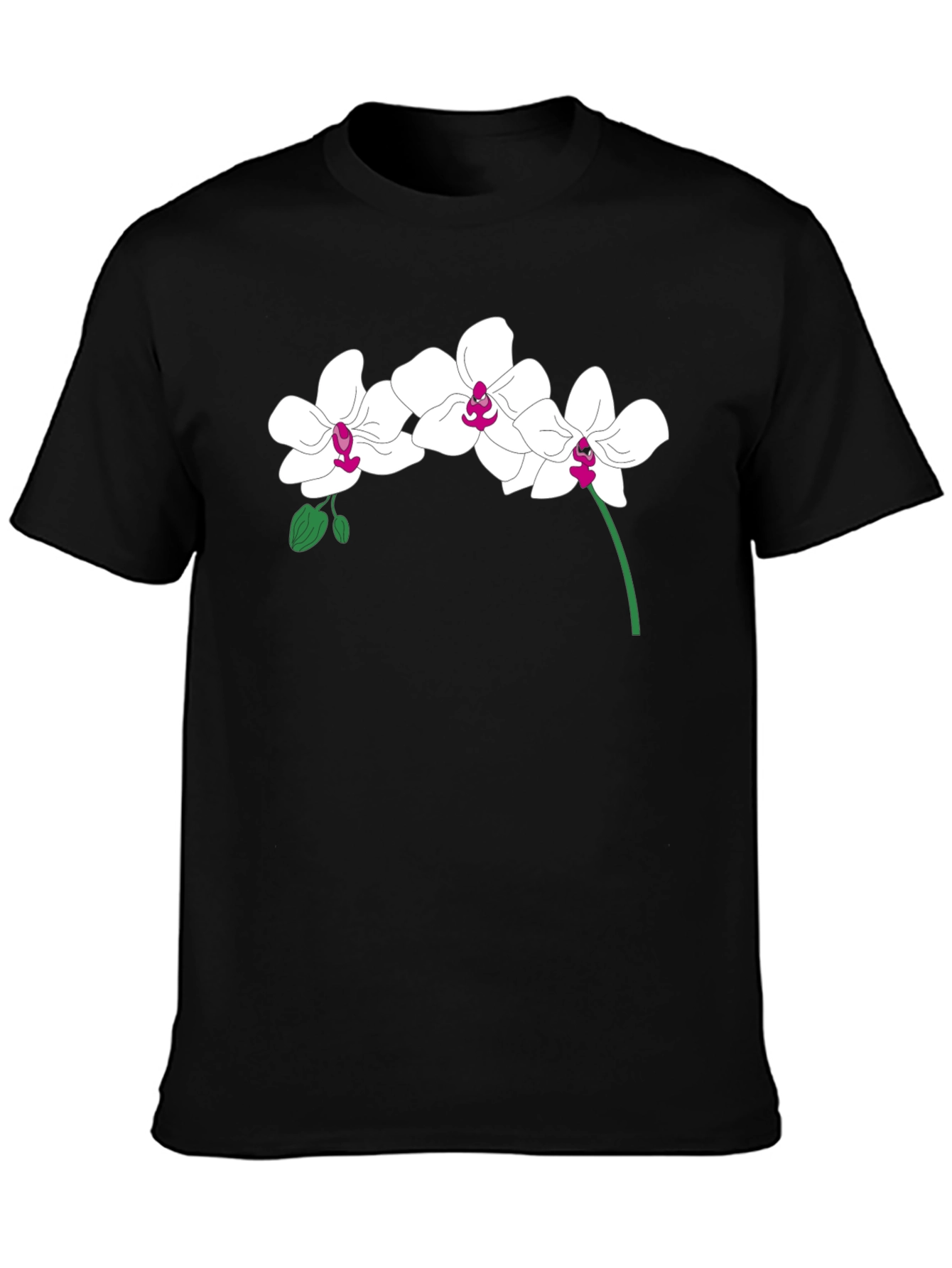 Orchid Graphic Tee - Stylish Black T-Shirt
