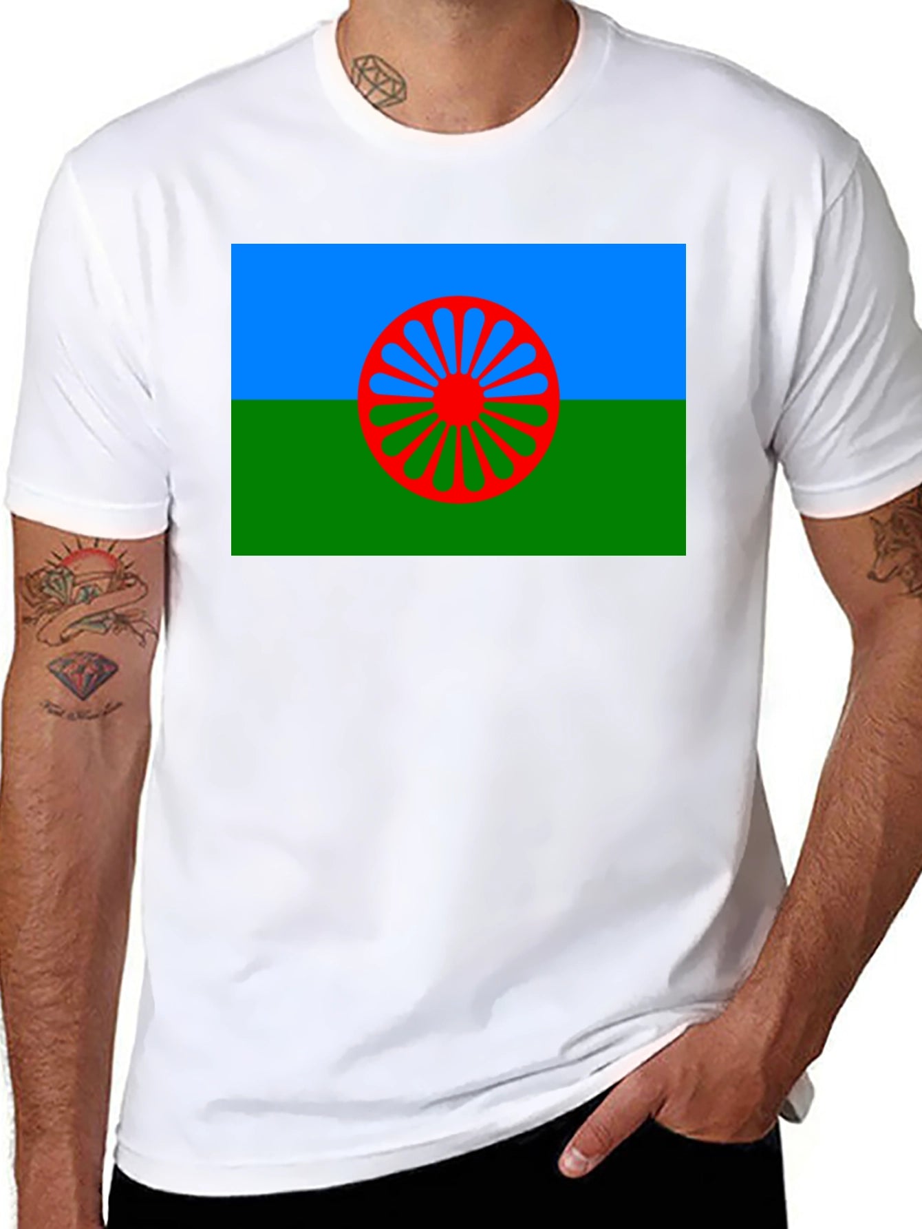 Roma Flag T-Shirt - International Romani Day
