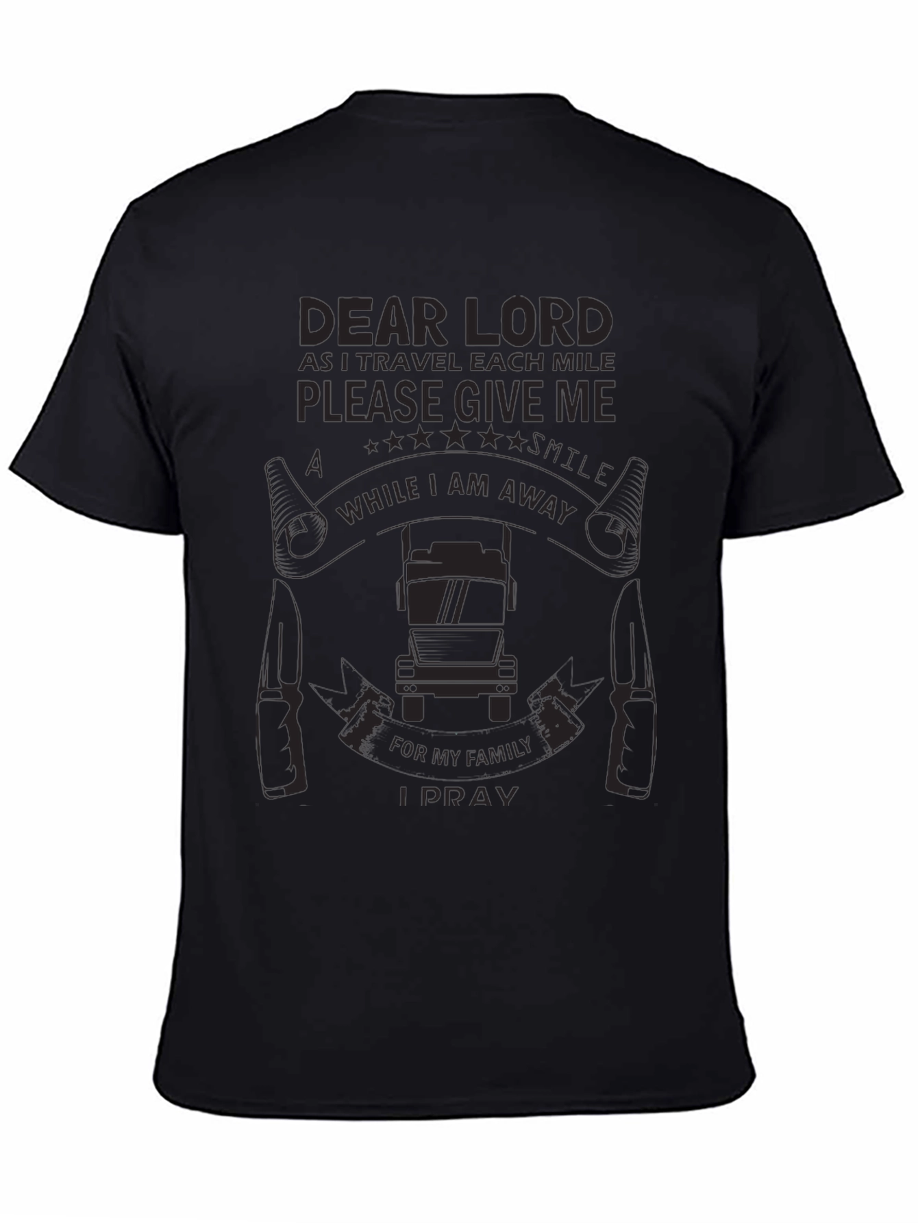 Dear Lord Trucker Prayer Black T-Shirt