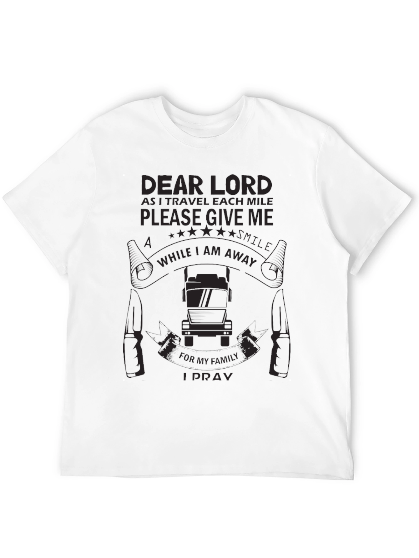 Dear Lord Trucker Prayer Black T-Shirt