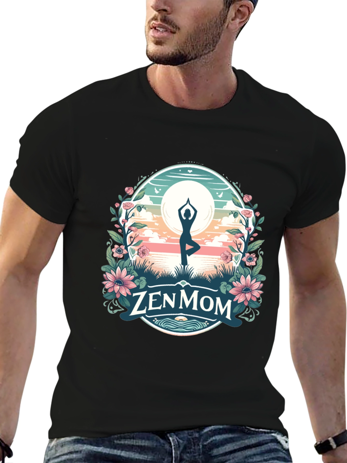 Zen Mom Yoga T-Shirt: Peaceful Relaxation Tee