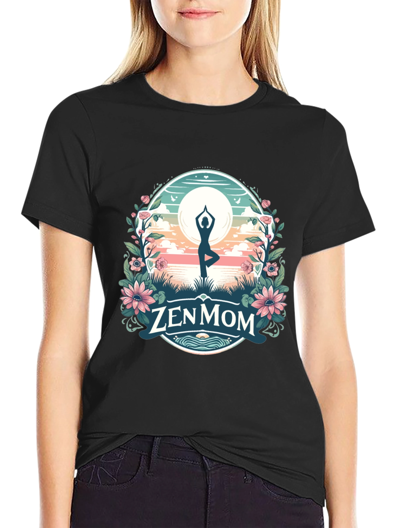Zen Mom Yoga T-Shirt: Peaceful Relaxation Tee