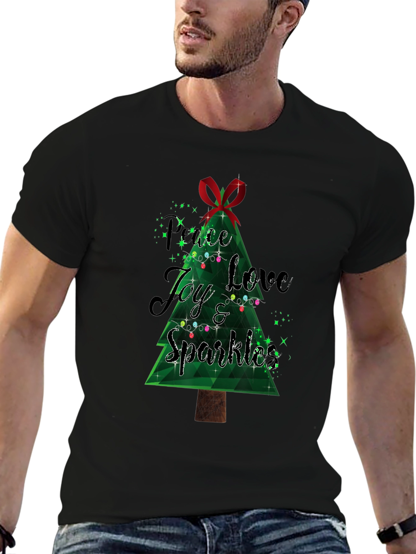 Festive Peace Love Joy Christmas T-Shirt