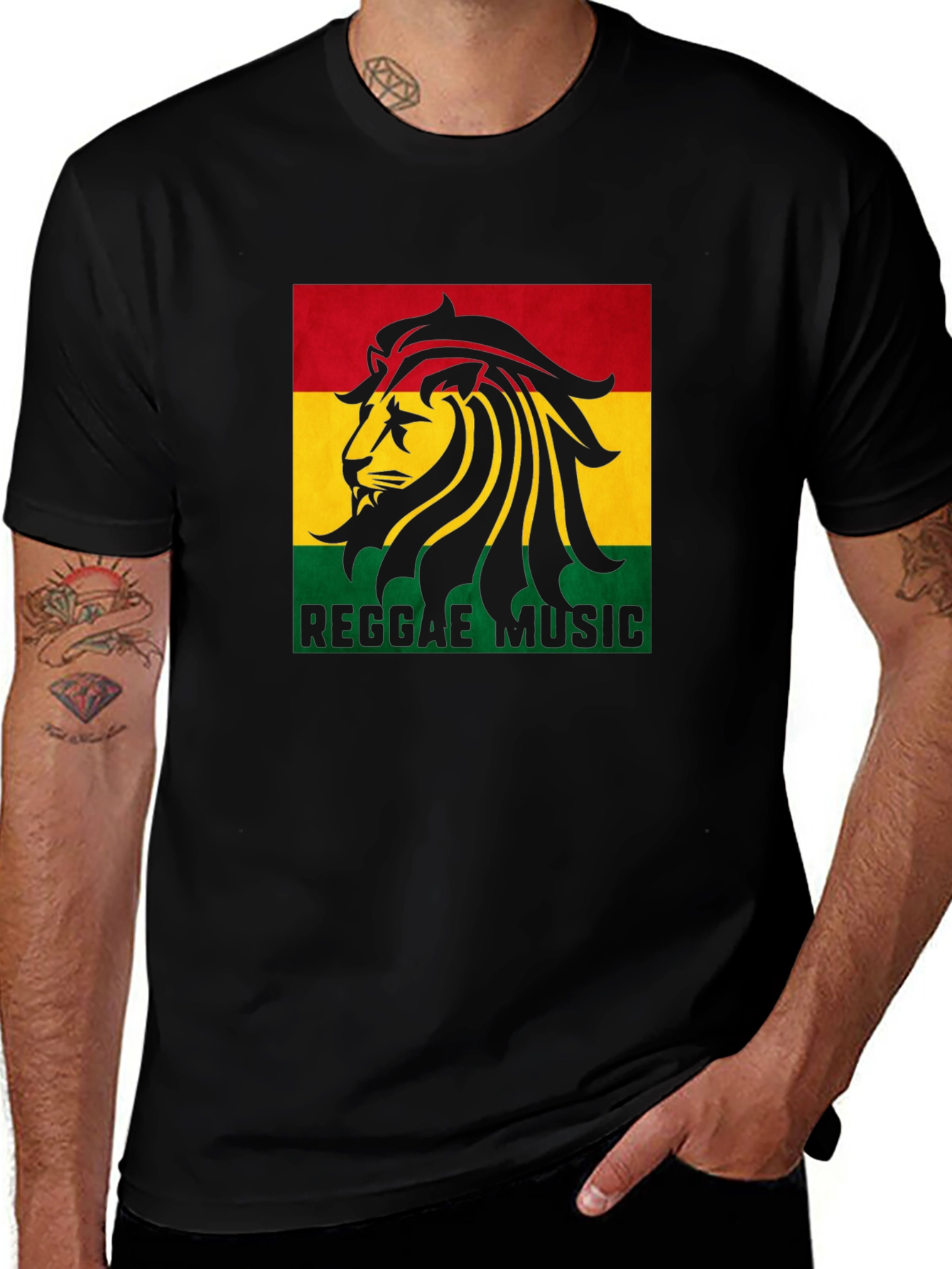 Reggae Music Lion Graphic T-Shirt