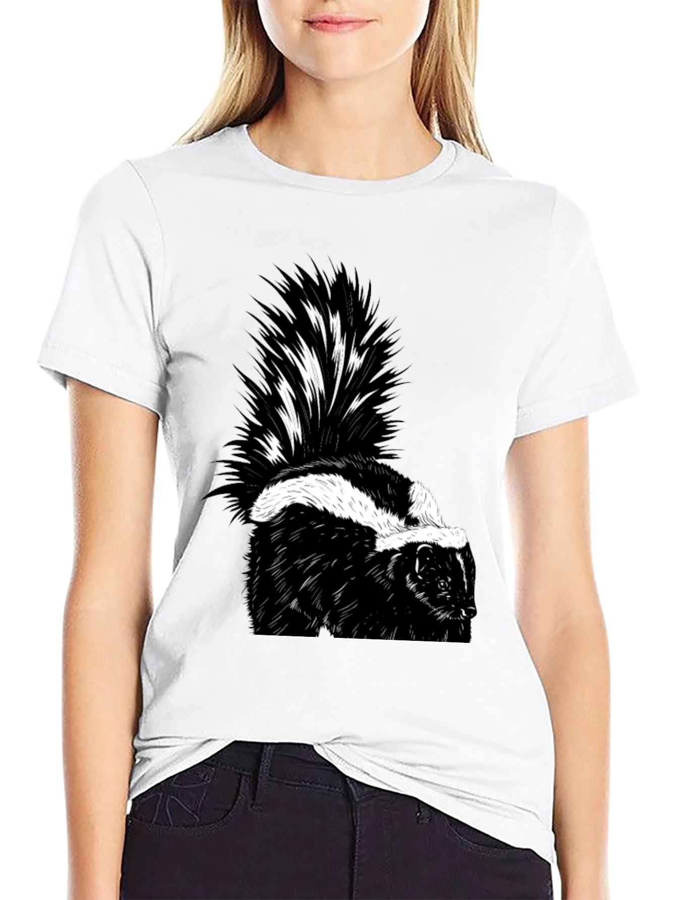Skunk Graphic T-Shirt - Black Cotton Tee