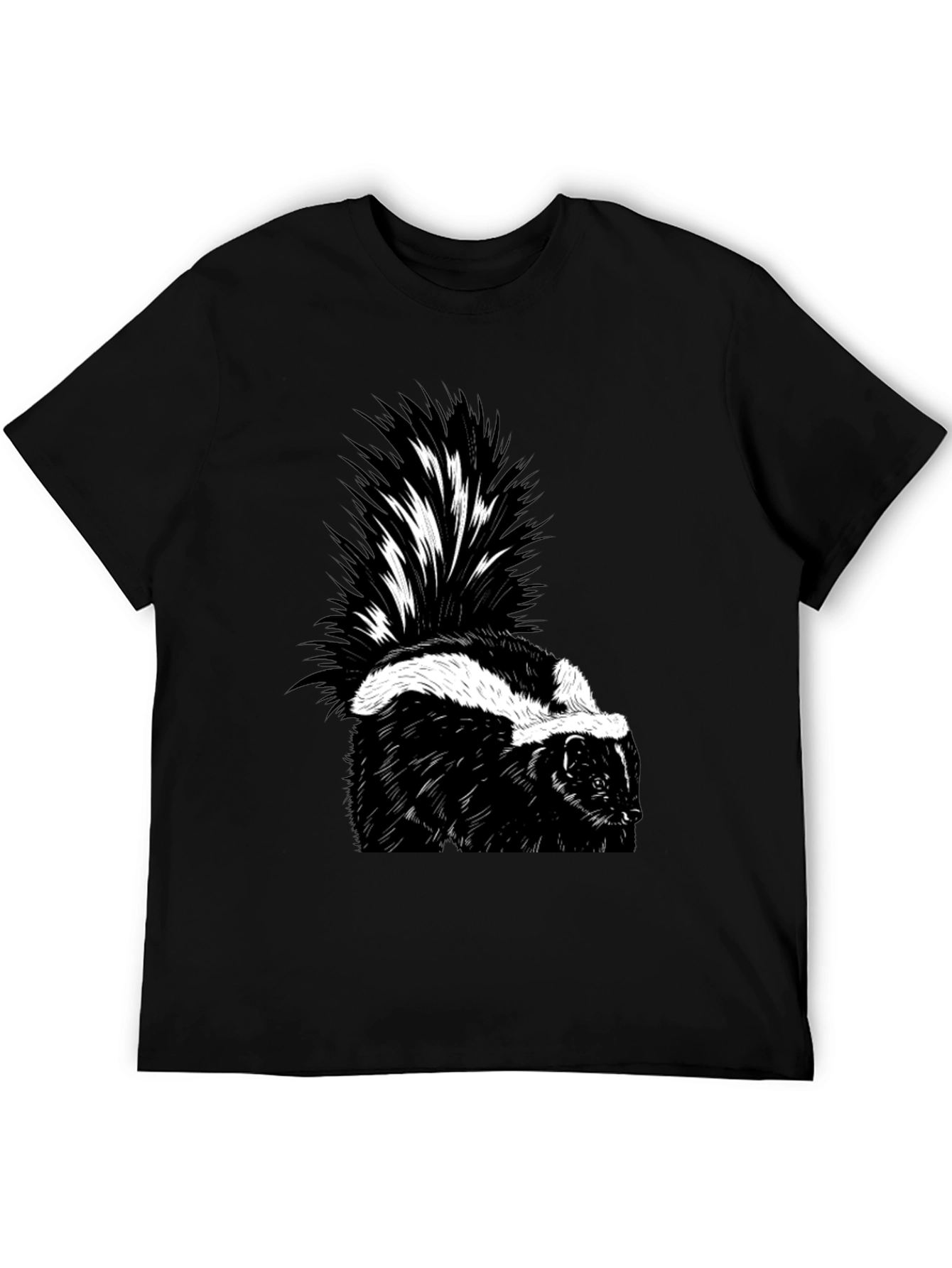 Skunk Graphic T-Shirt - Black Cotton Tee