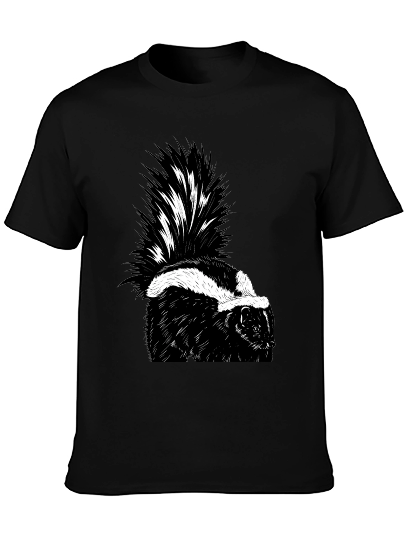 Skunk Graphic T-Shirt - Black Cotton Tee