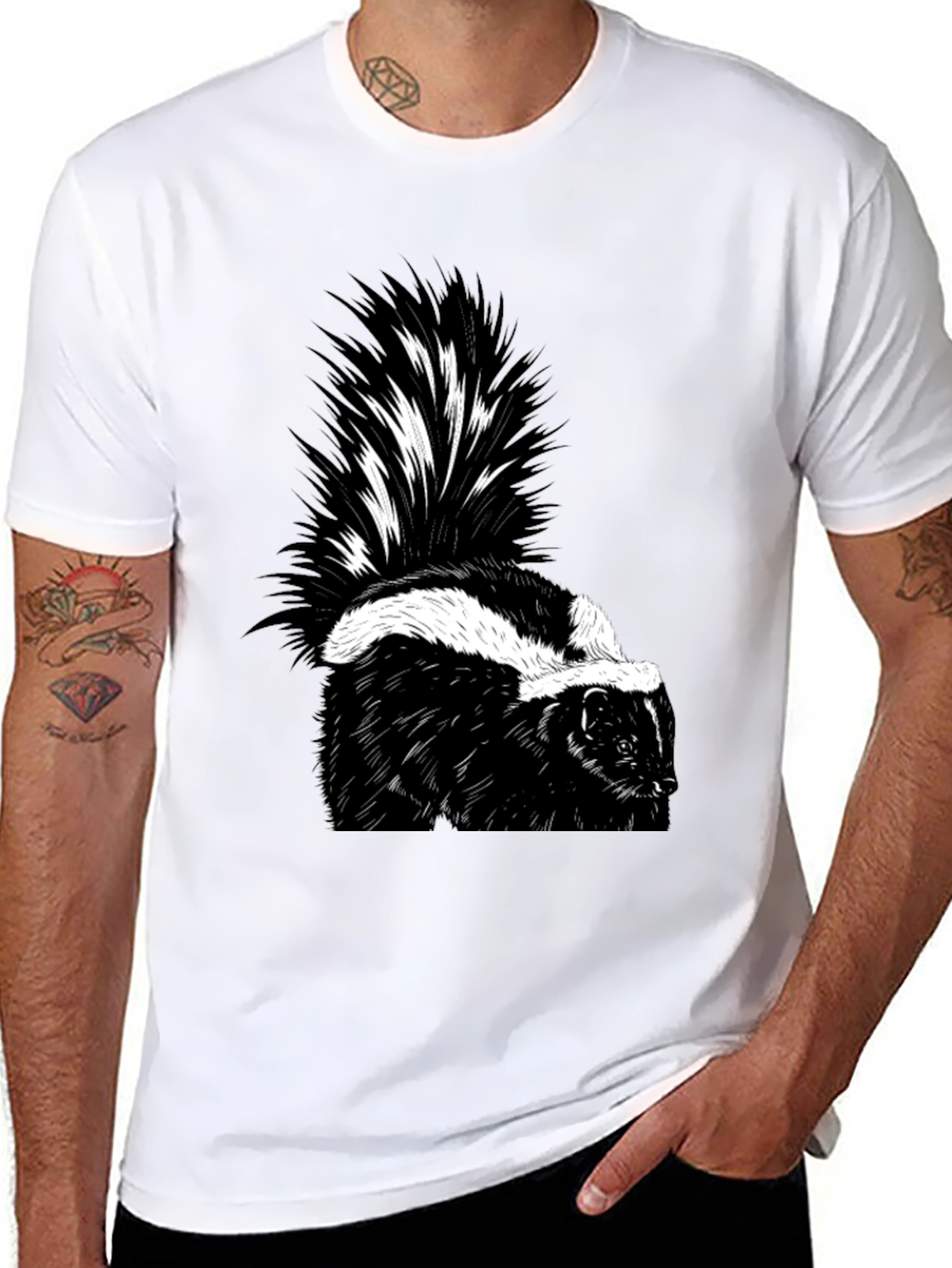 Skunk Graphic T-Shirt - Black Cotton Tee
