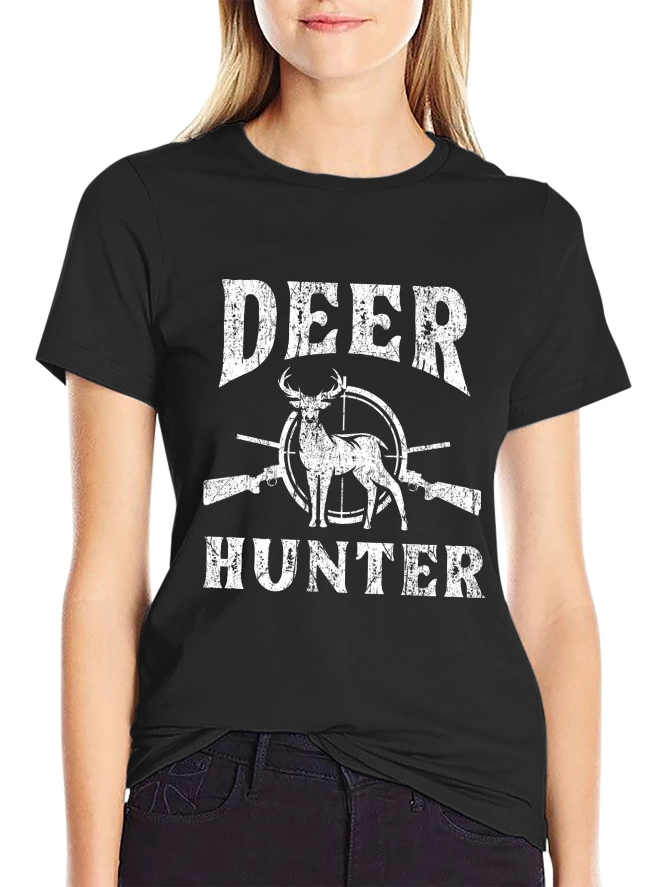 Deer Hunter Graphic T-Shirt - Black