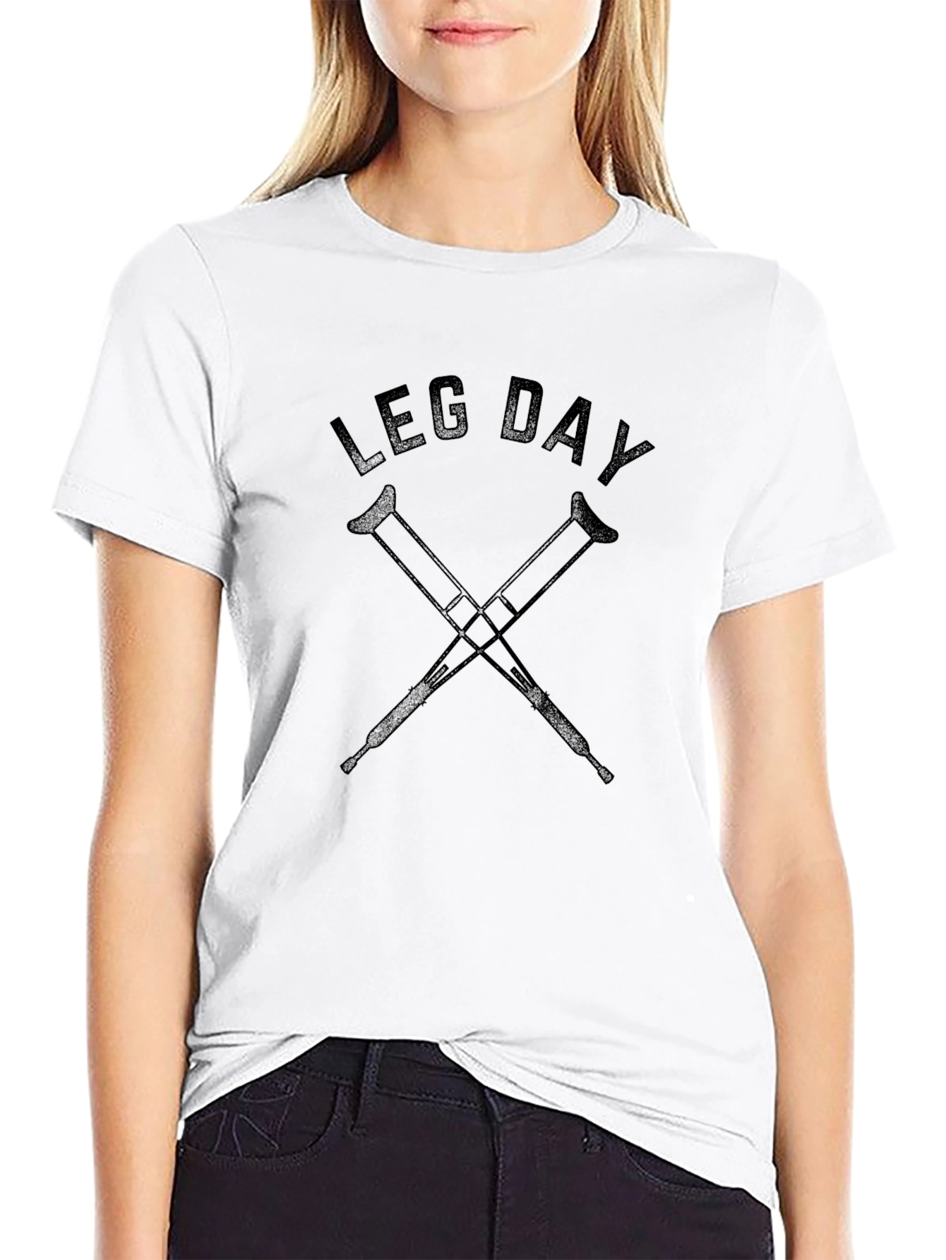 Leg Day Crutches Graphic T-Shirt