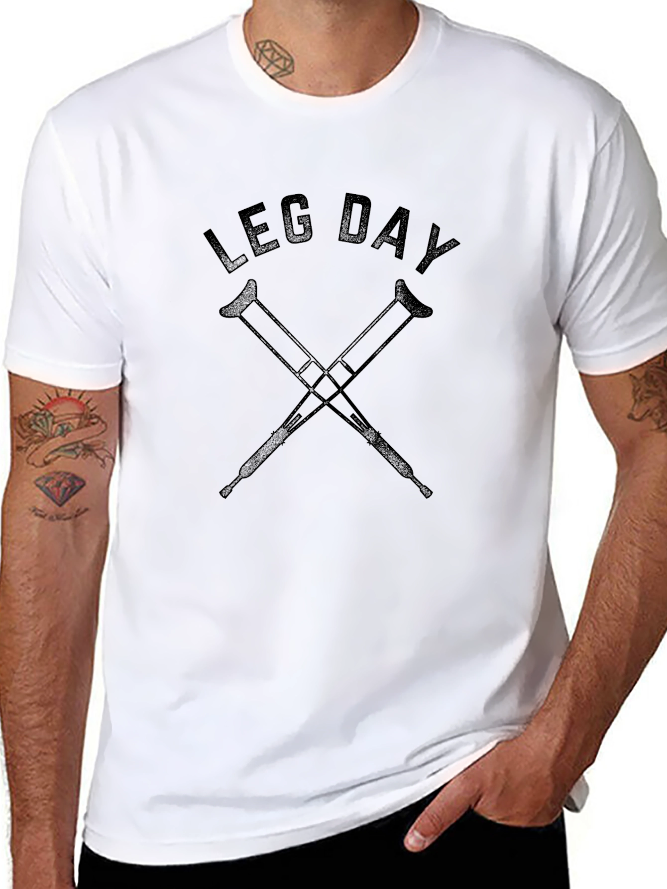 Leg Day Crutches Graphic T-Shirt