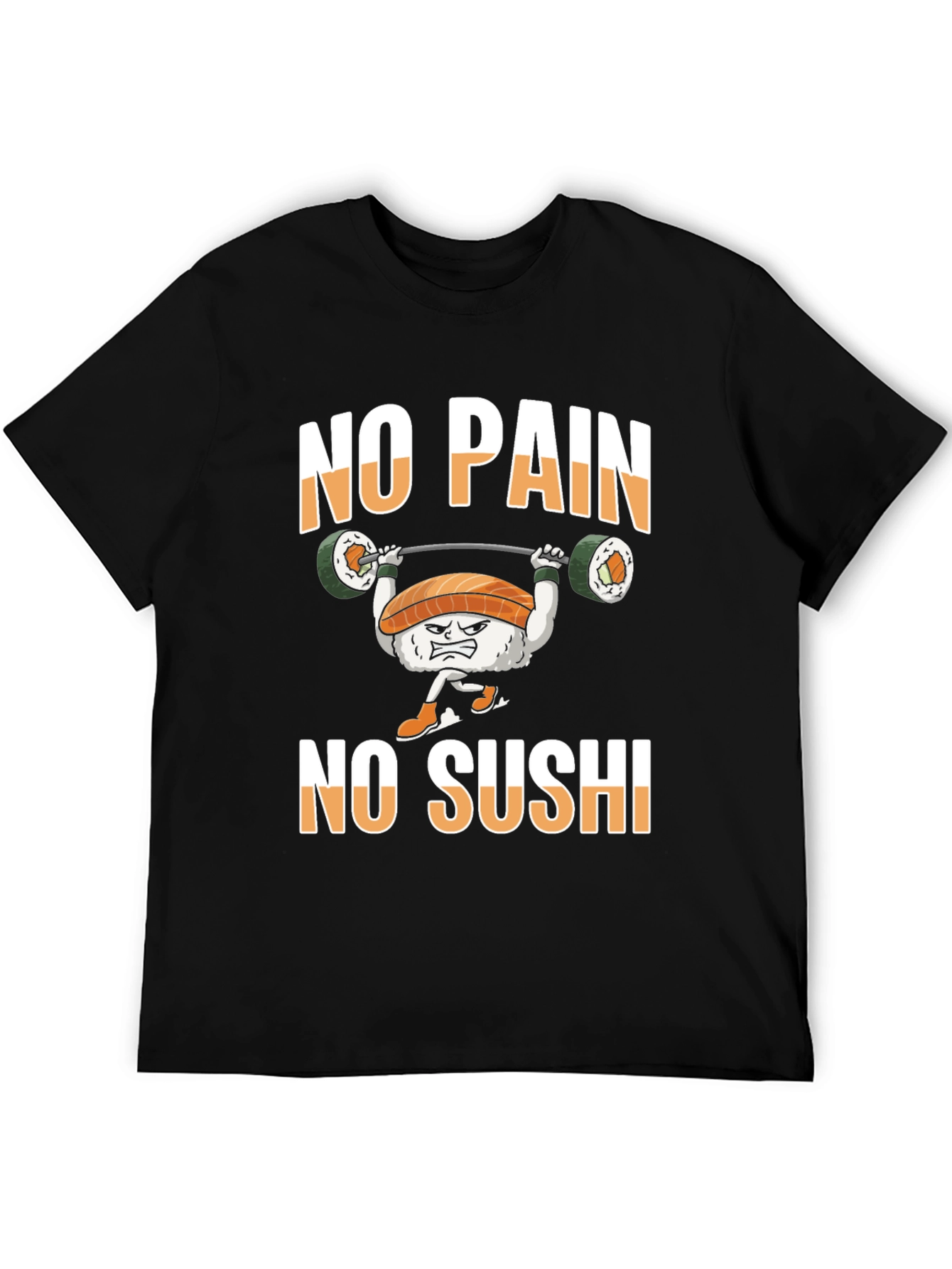 No Pain No Sushi Weightlifting Graphic T-Shirt