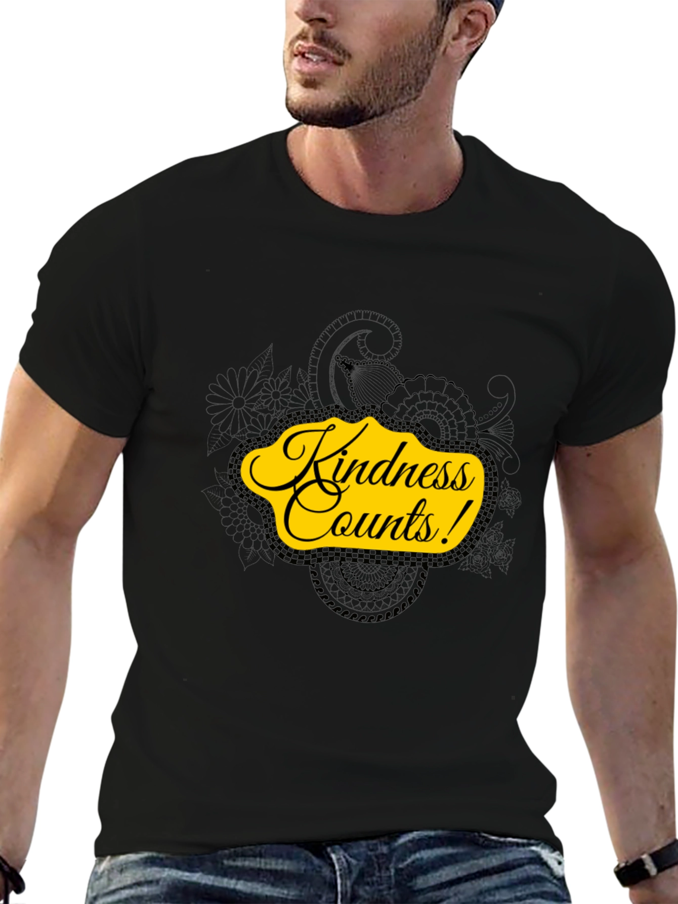 Kindness Counts Black Graphic Tee