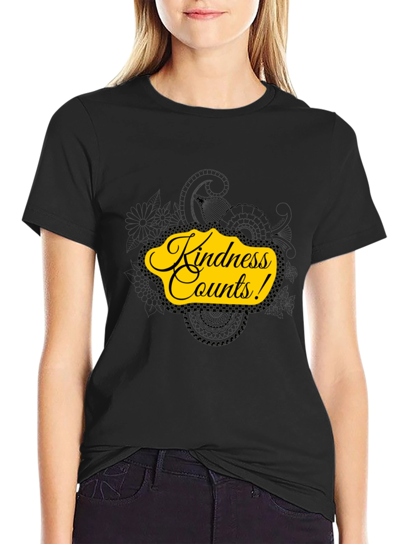 Kindness Counts Black Graphic Tee