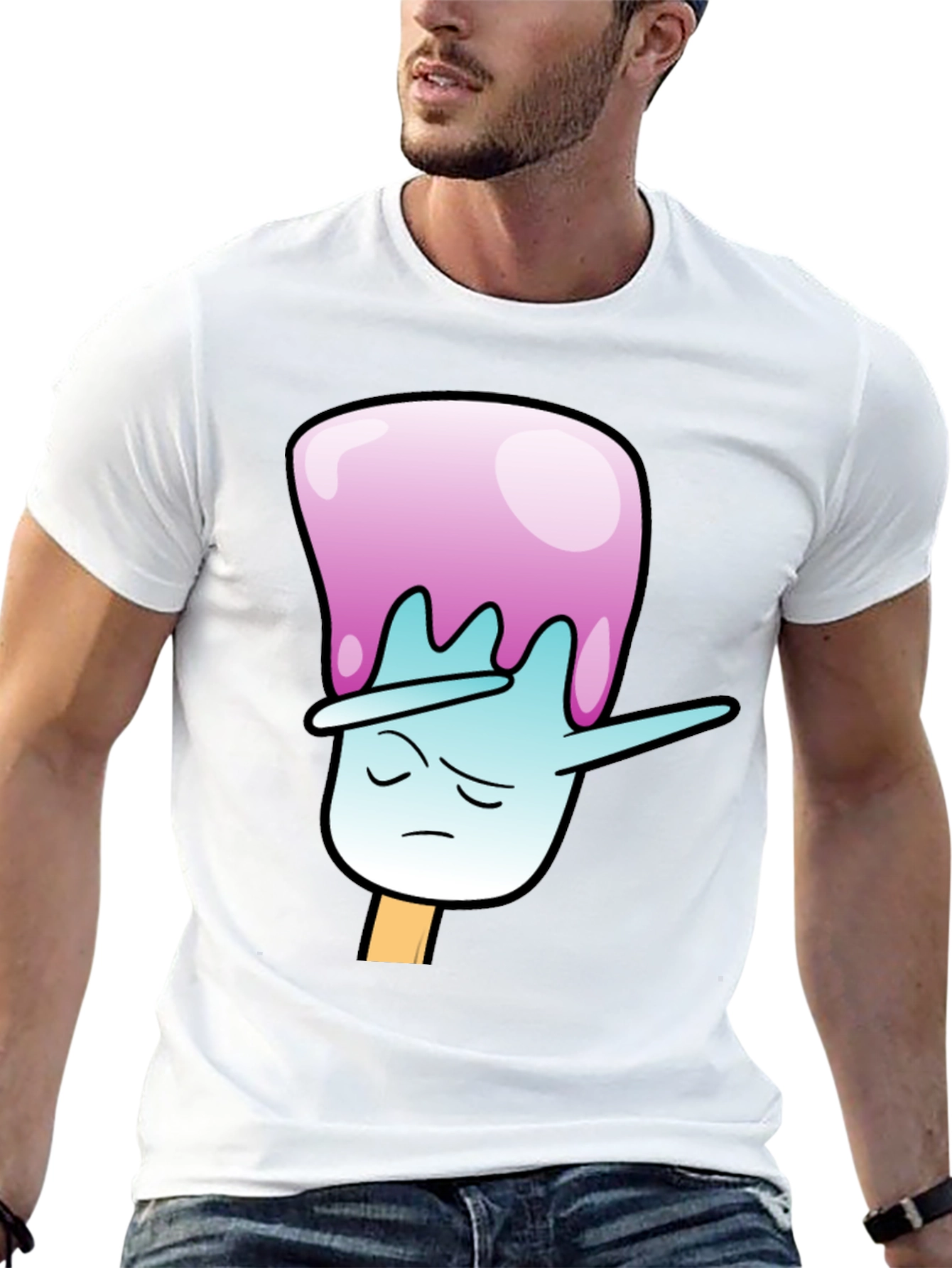 Dabbing Popsicle Graphic Tee - Black Cotton