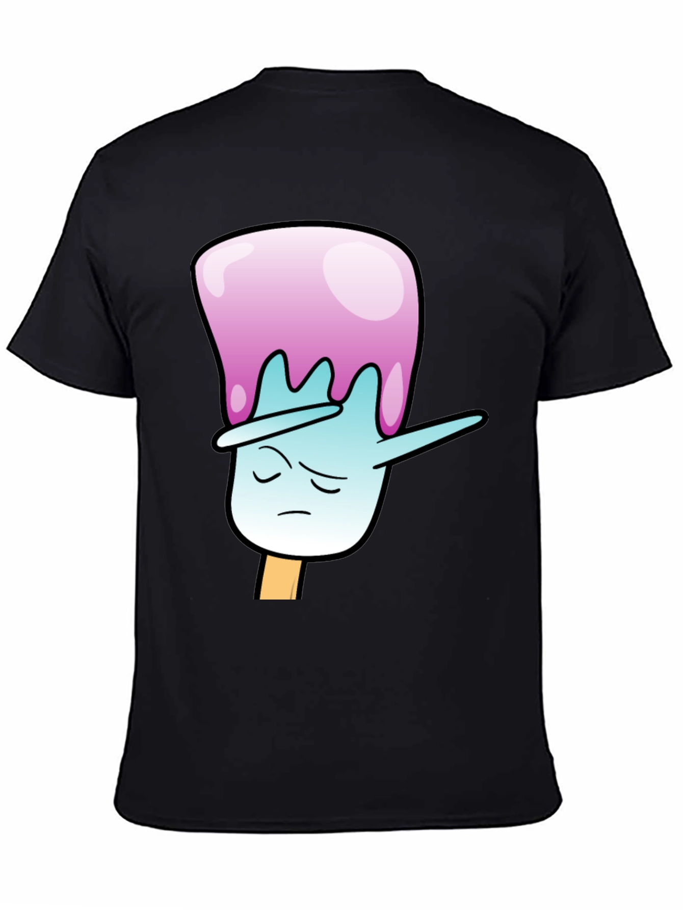 Dabbing Popsicle Graphic Tee - Black Cotton
