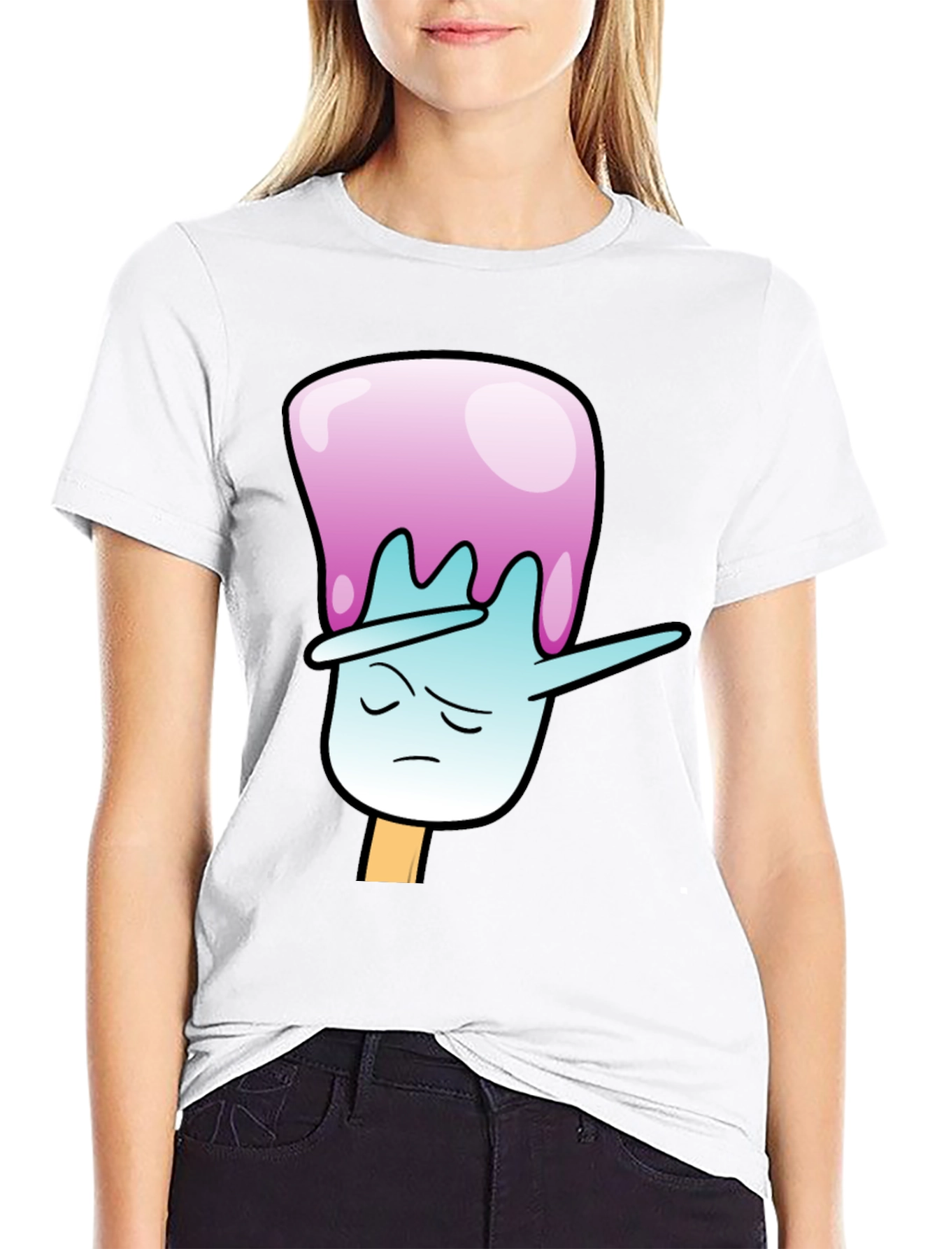 Dabbing Popsicle Graphic Tee - Black Cotton