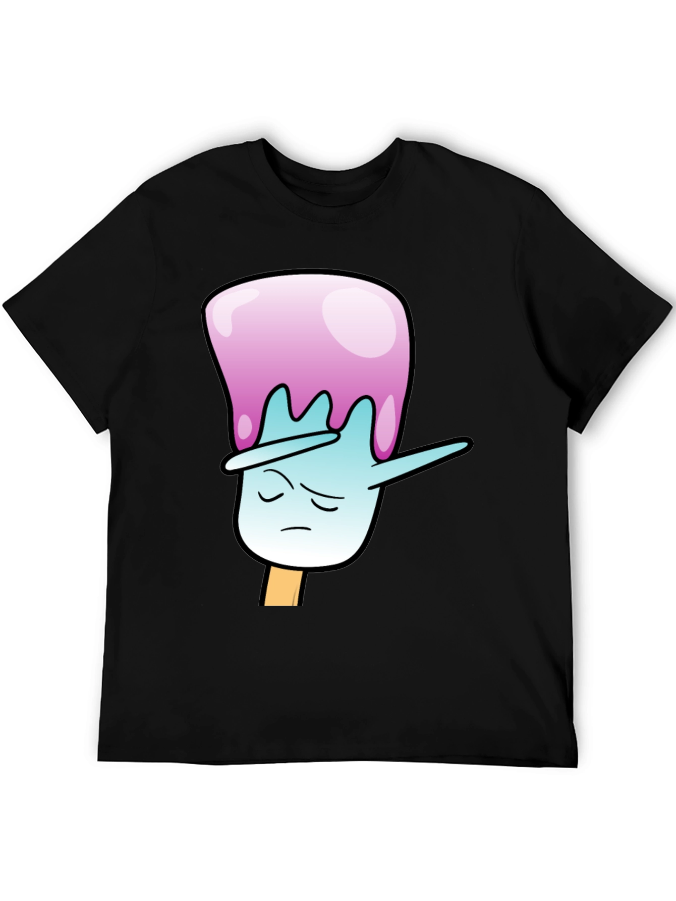 Dabbing Popsicle Graphic Tee - Black Cotton