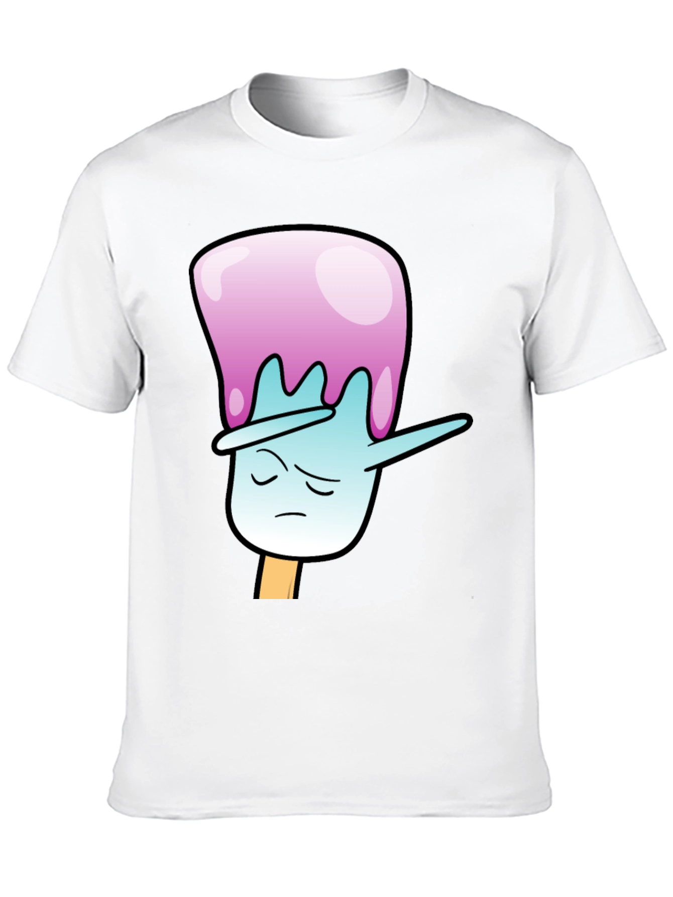 Dabbing Popsicle Graphic Tee - Black Cotton