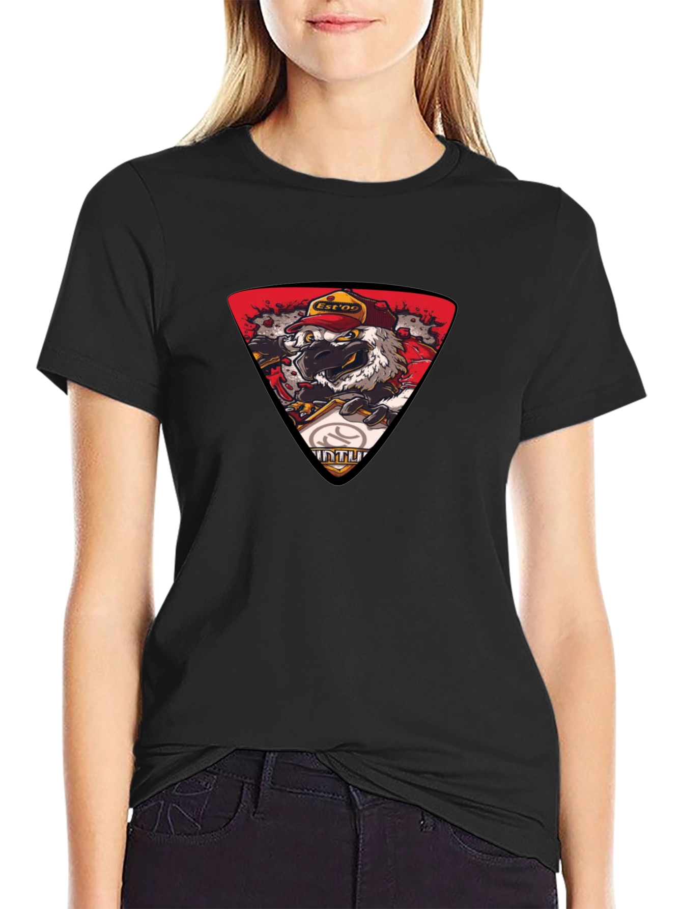 Black T-Shirt with Eagle Print