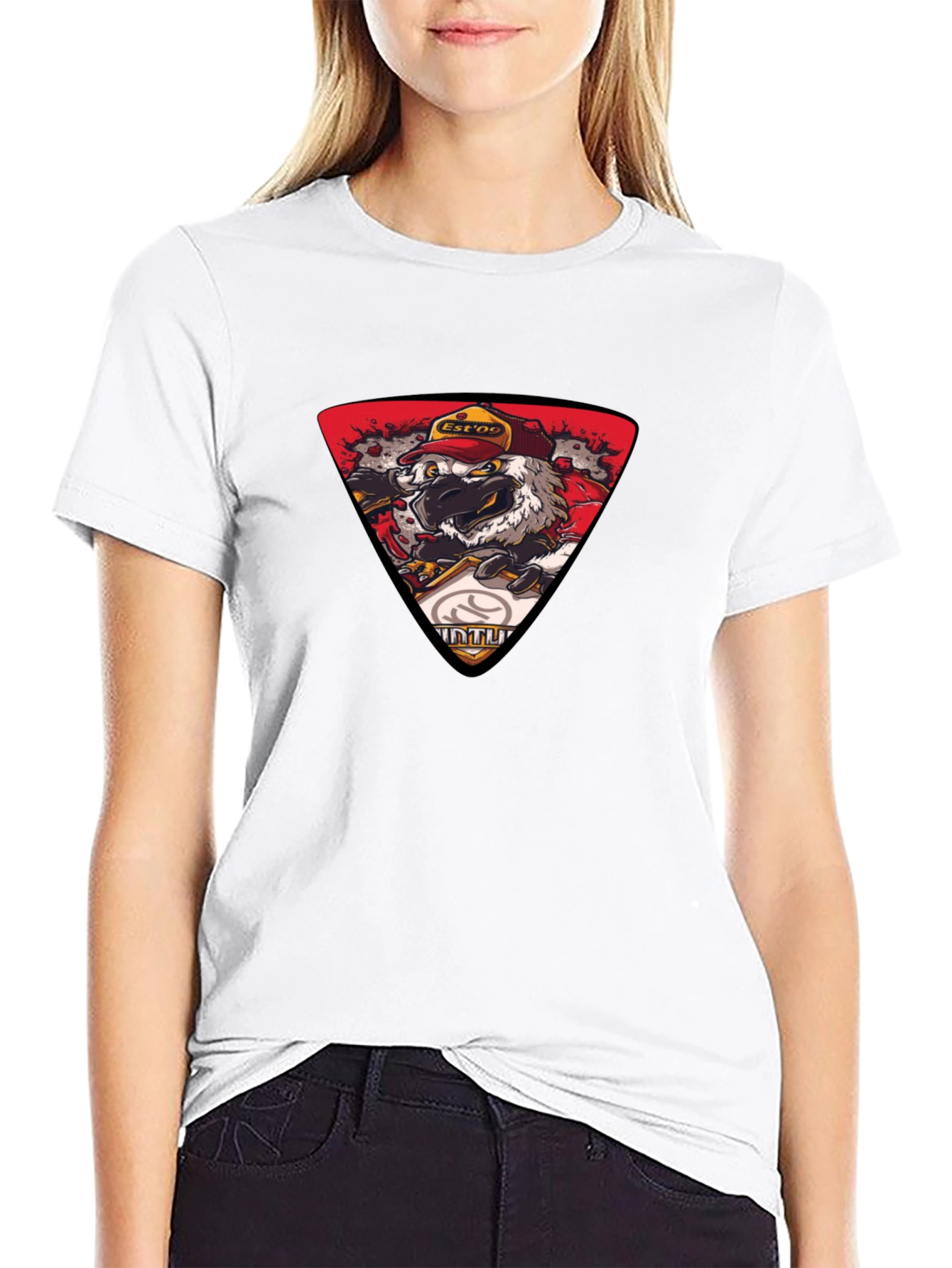 Black T-Shirt with Eagle Print