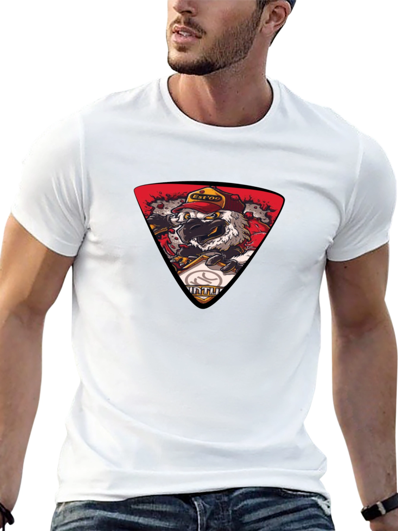 Black T-Shirt with Eagle Print