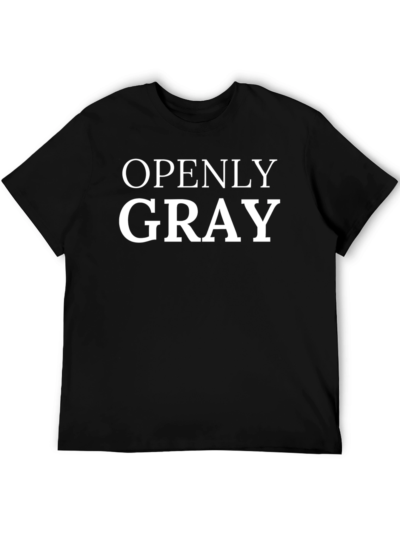 Openly Gray T-Shirt - Mens Black Crew Neck Tee